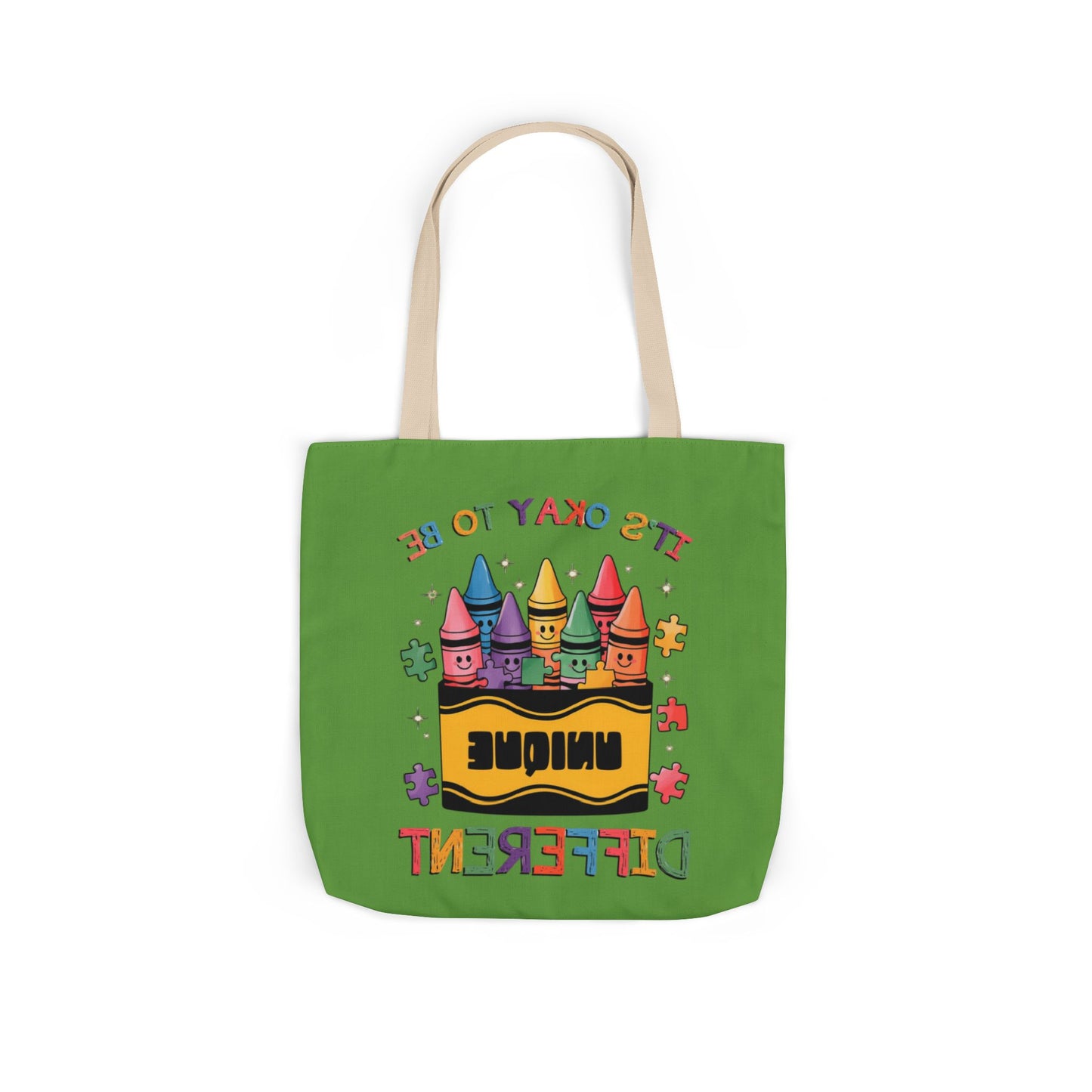 Autism Awareness & Pride Collection Unique Canvas Tote Bag with Colorful Castle Design