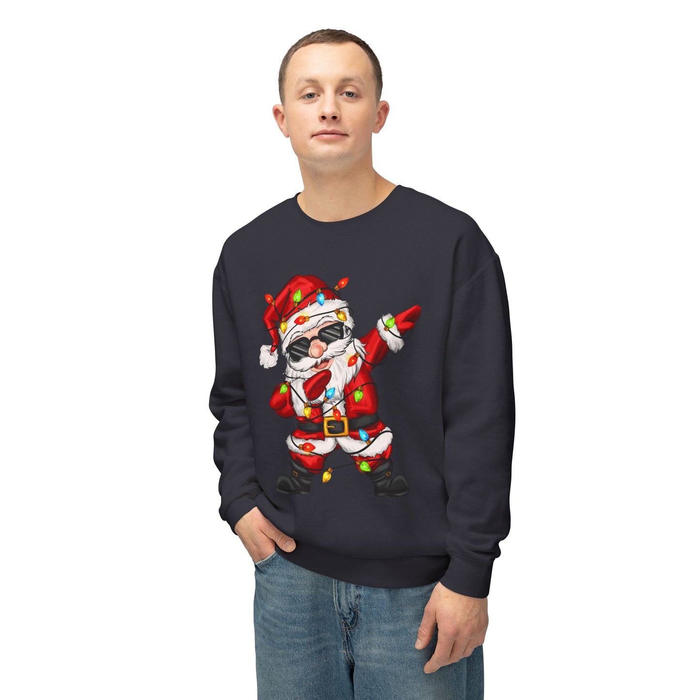 Funny Christmas tee Dabbing Santa Crewneck Sweatshirt  Funny Christmas Holiday Pullover