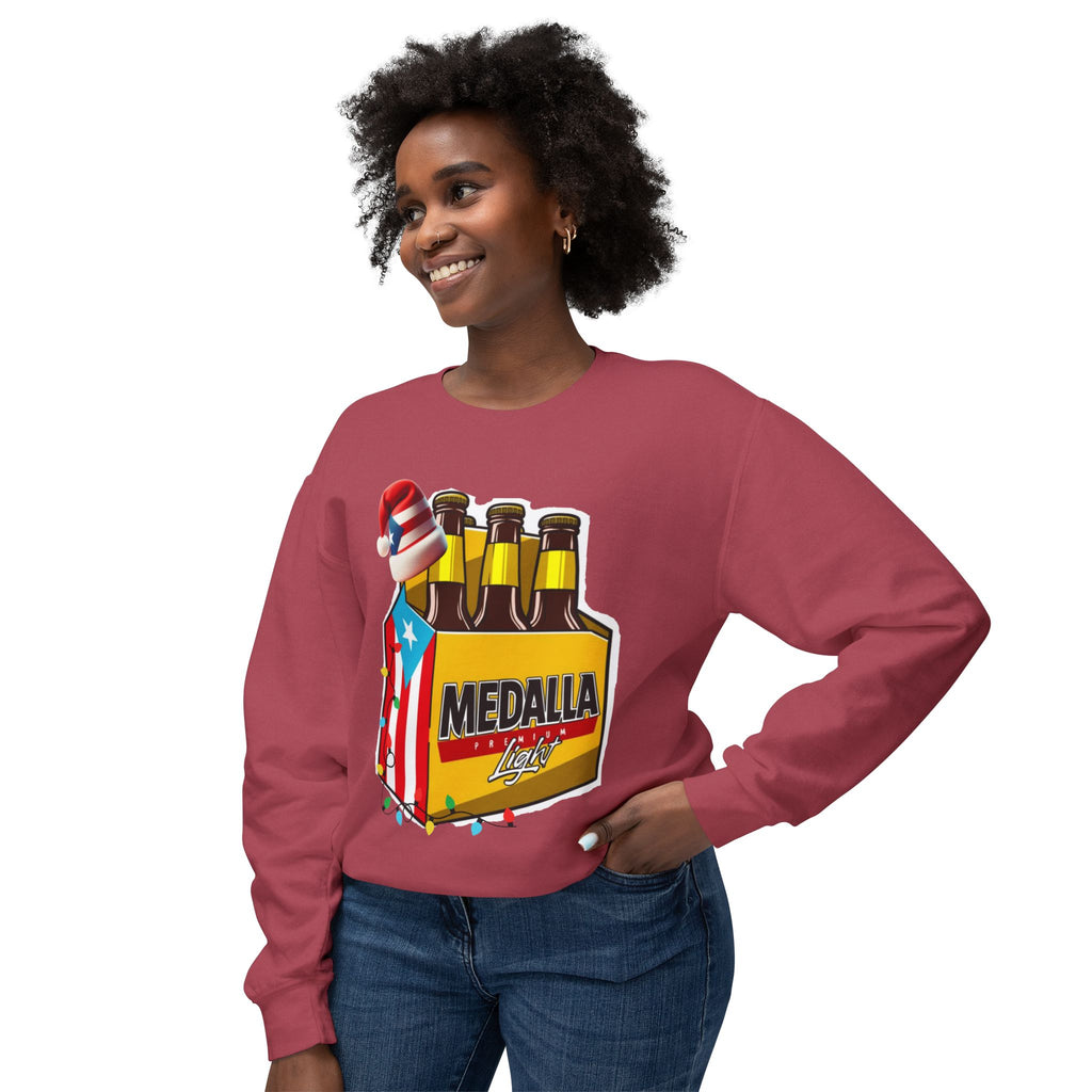Medalla Light Puerto Rican Holiday Sweatshirt  Navidad Boricua Crewneck Puerto Rico Navidade