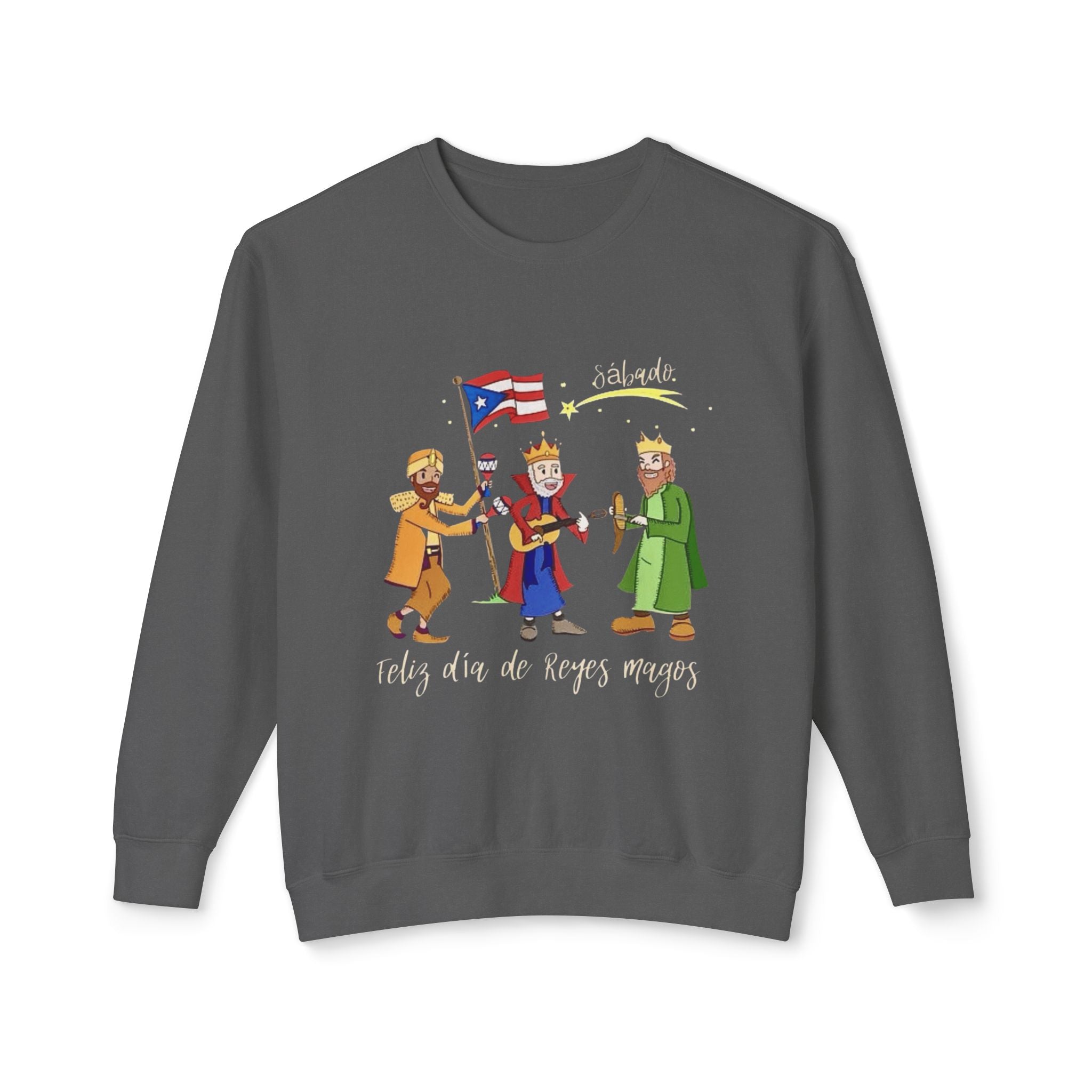 Three Kings Sweatshirt  'Feliz Día De Los Reyes Magos' Holiday Crewneck Christmas T-shirts and sweaters