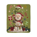 Magical Christmas Cartoon Blanket Grinch Santa Snowman Sherpa Blanket  Cozy Christmas Fleece Throw