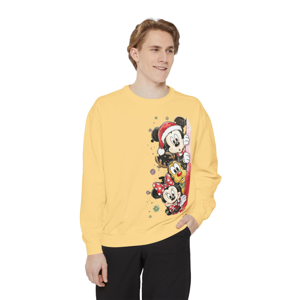 Christmas Disney Characters Sweatshirt  Mickey, Minnie & Pluto Holiday Crew Cartoon Christmas T-shirts and Sweaters