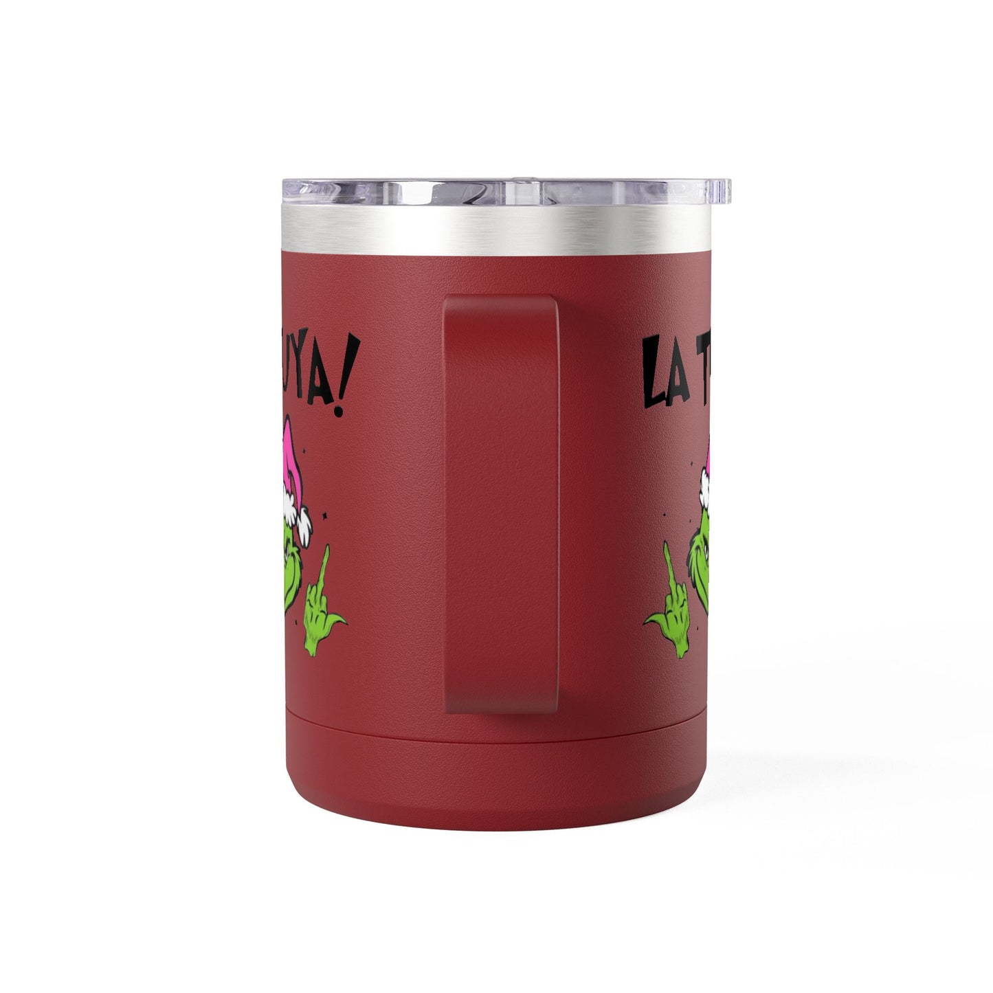 Holiday Grinch Coffee Mug Tumbler - 15oz Vaso / Taza de Acero Inoxidable – Diseño Navideño