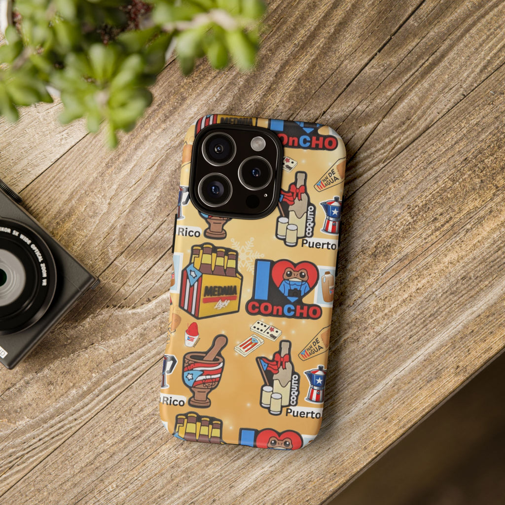 Puerto Rico Sticker Collage Tough Case  ‘I  Concho’ Pattern Phone Case