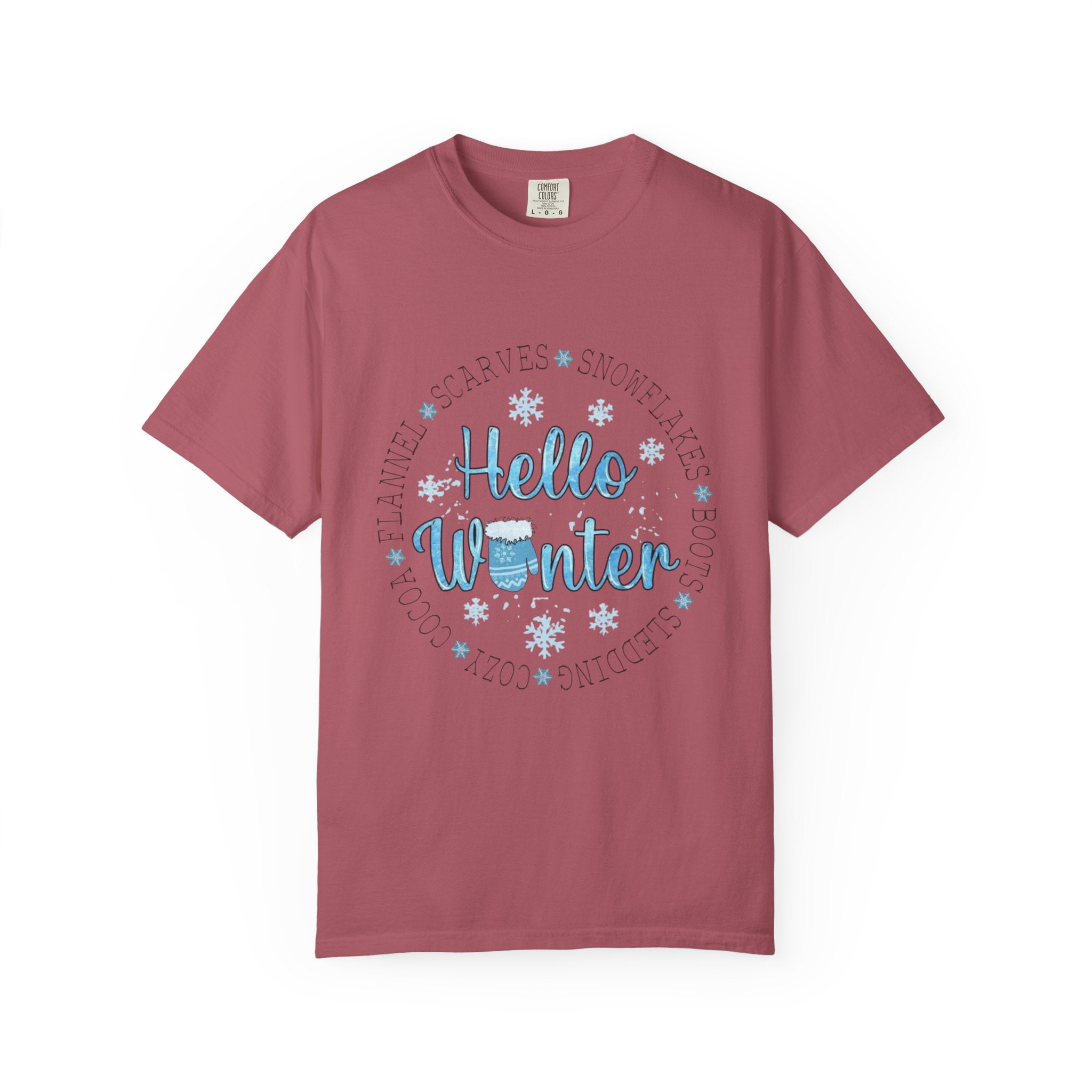 Hello Winter T‑Shirt  Cozy Snowflake Holiday Tee Christmas T-Shirts and Sweatshirts Collection
