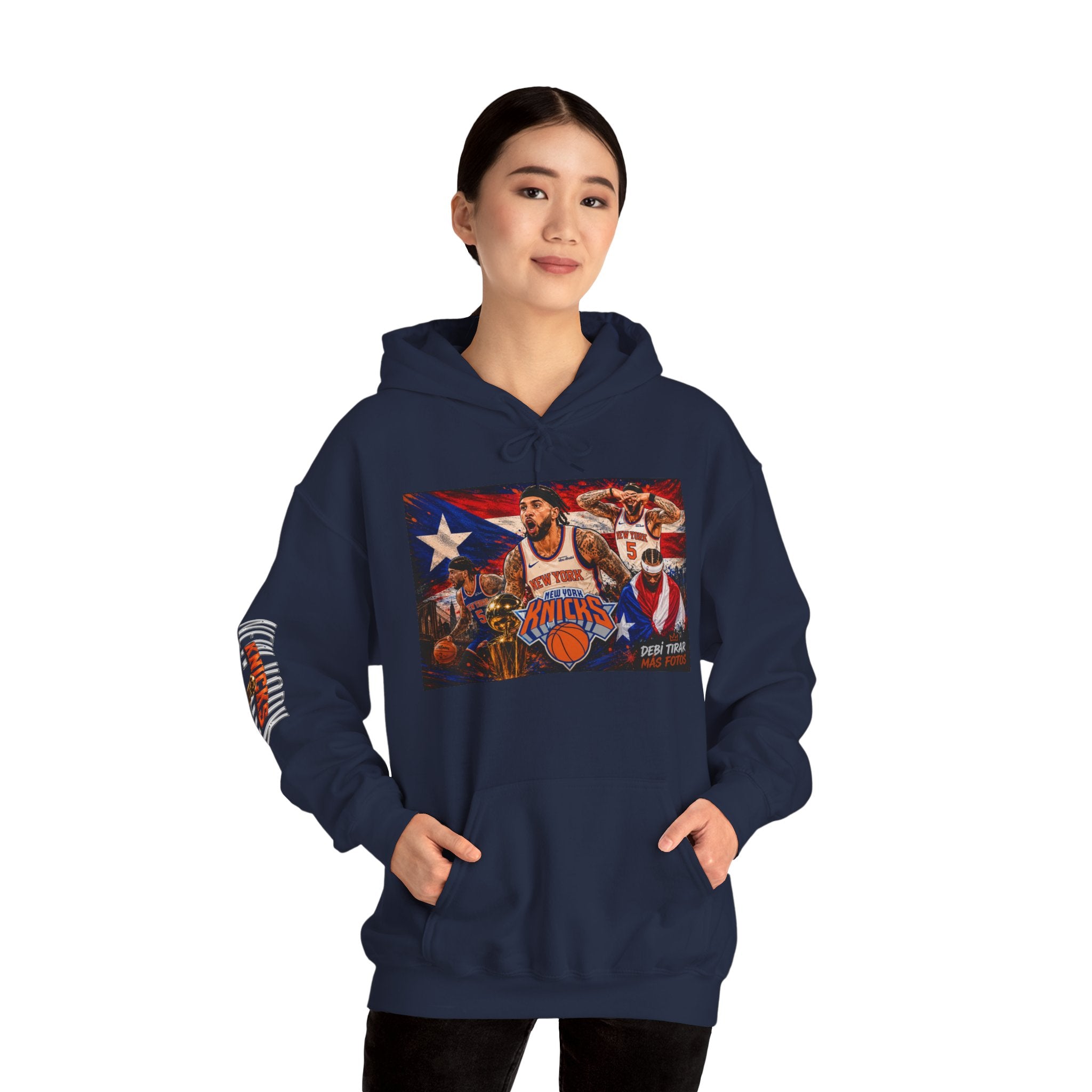 NY-K Retro Player Collage Hoodie — Basketball Fan Sweatshirt