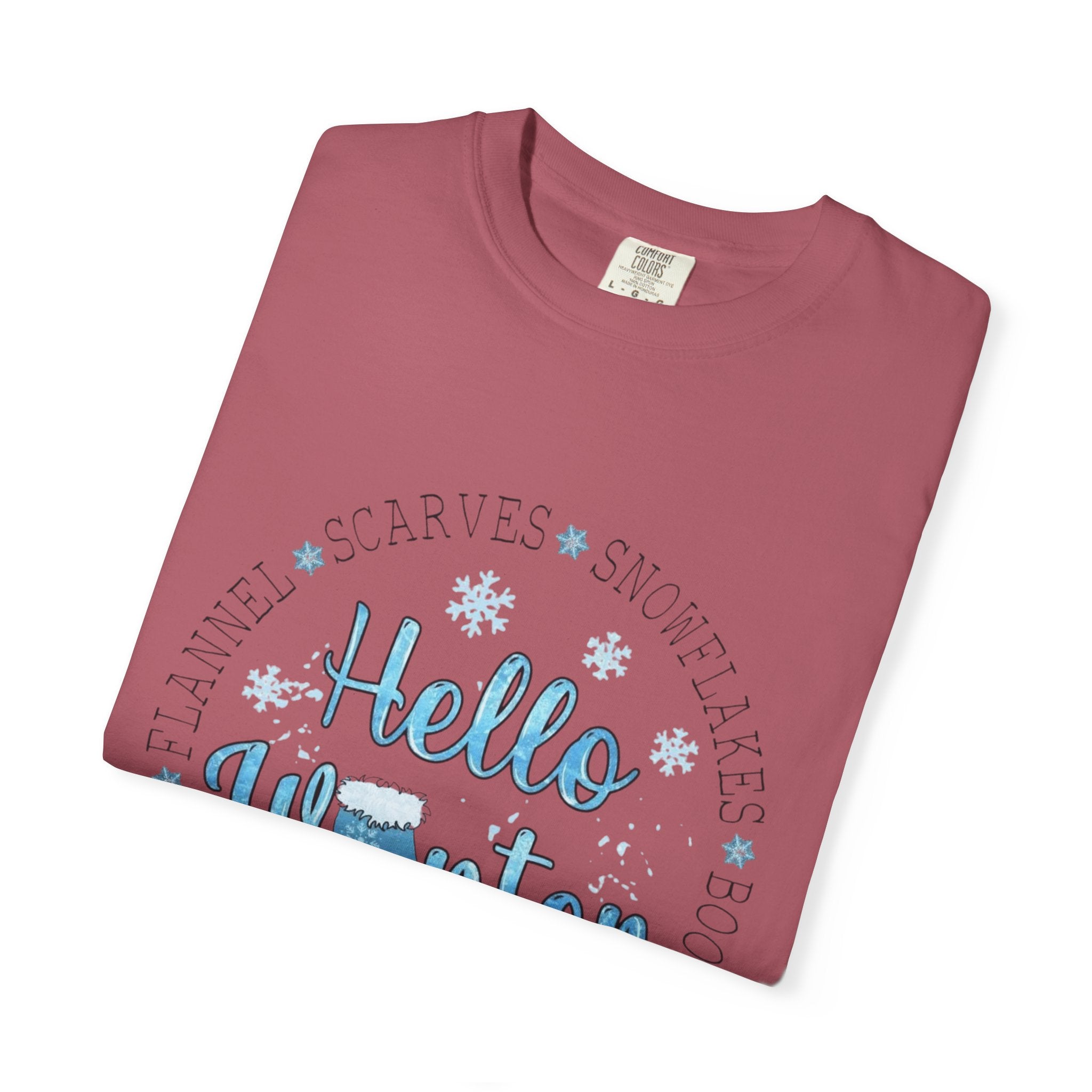 Hello Winter T‑Shirt  Cozy Snowflake Holiday Tee Christmas T-Shirts and Sweatshirts Collection