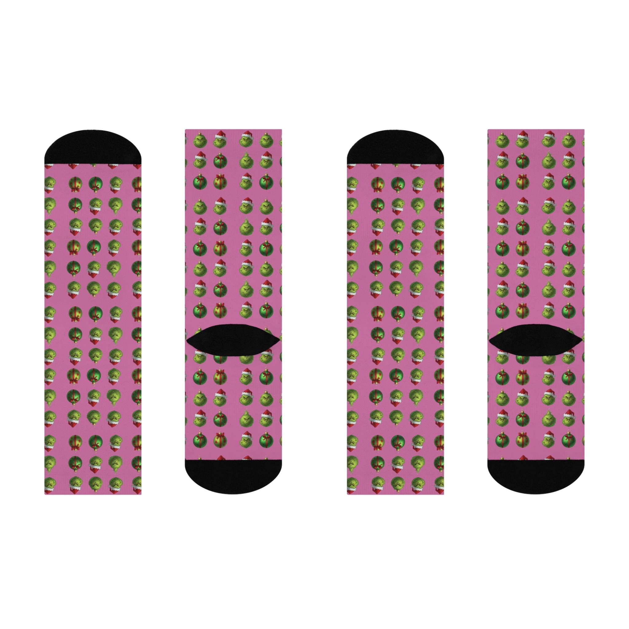 New Christmas Sock Collection Pink Apple Pattern Crew Socks  Cute Fruit Novelty Cushioned Socks