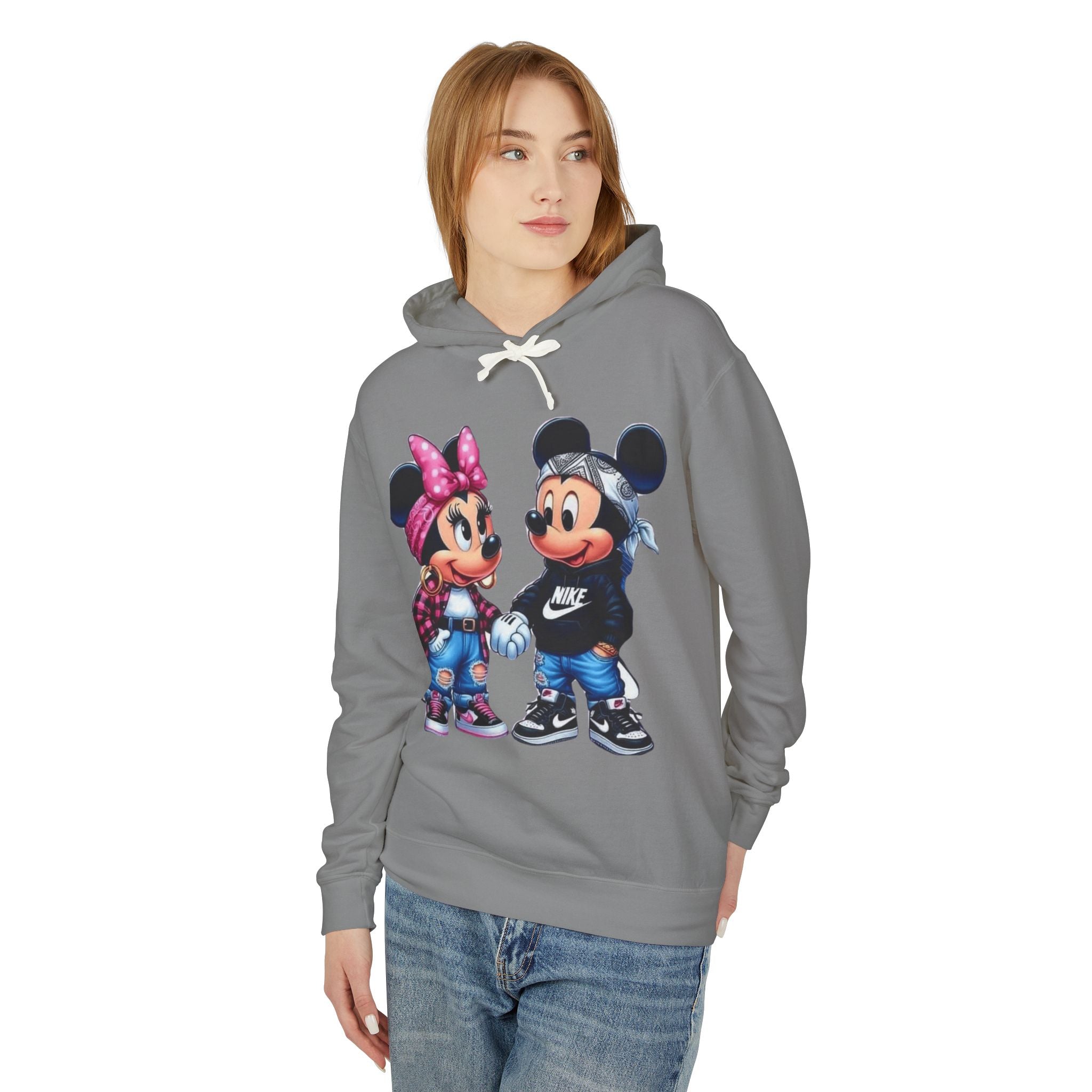 Valentine Cartoon Couple Hoodie  Cute Mickey & Minnie Style Graphic