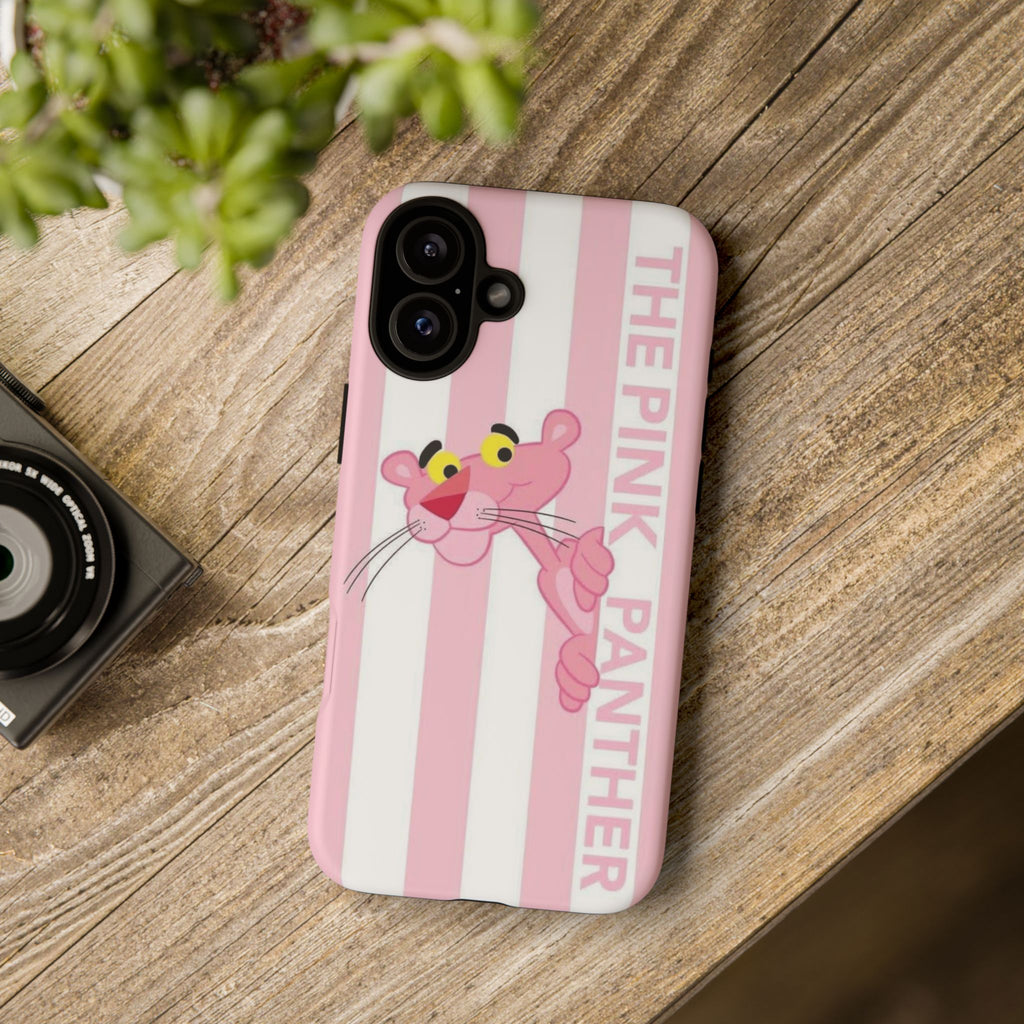 Pink Panther Tough Case Retro Striped Phone Case with "The Pink Panther" Design