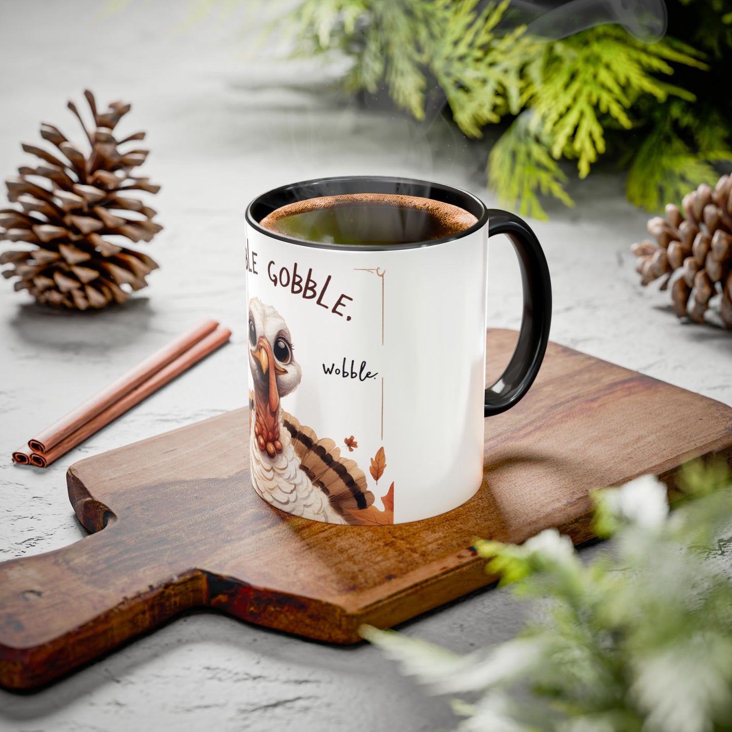 Mix cozy, aesthetic, and autumn-inspired sayings 🍁 Whimsical Thanksgiving Mug - Gobble Gobble Design