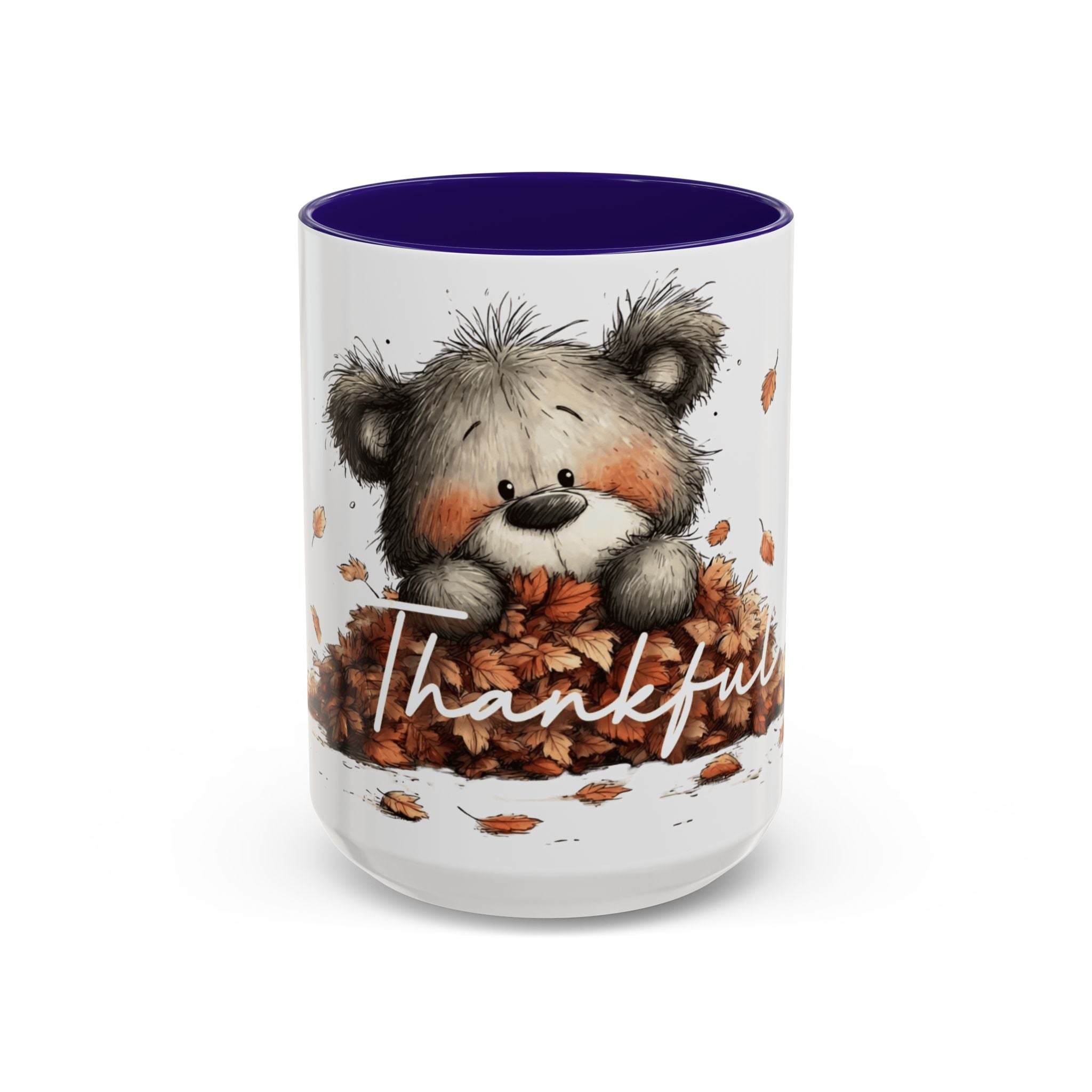 Thankful Bear Autumn Mug — Cute Fall Coffee Cup (11oz, 15oz)