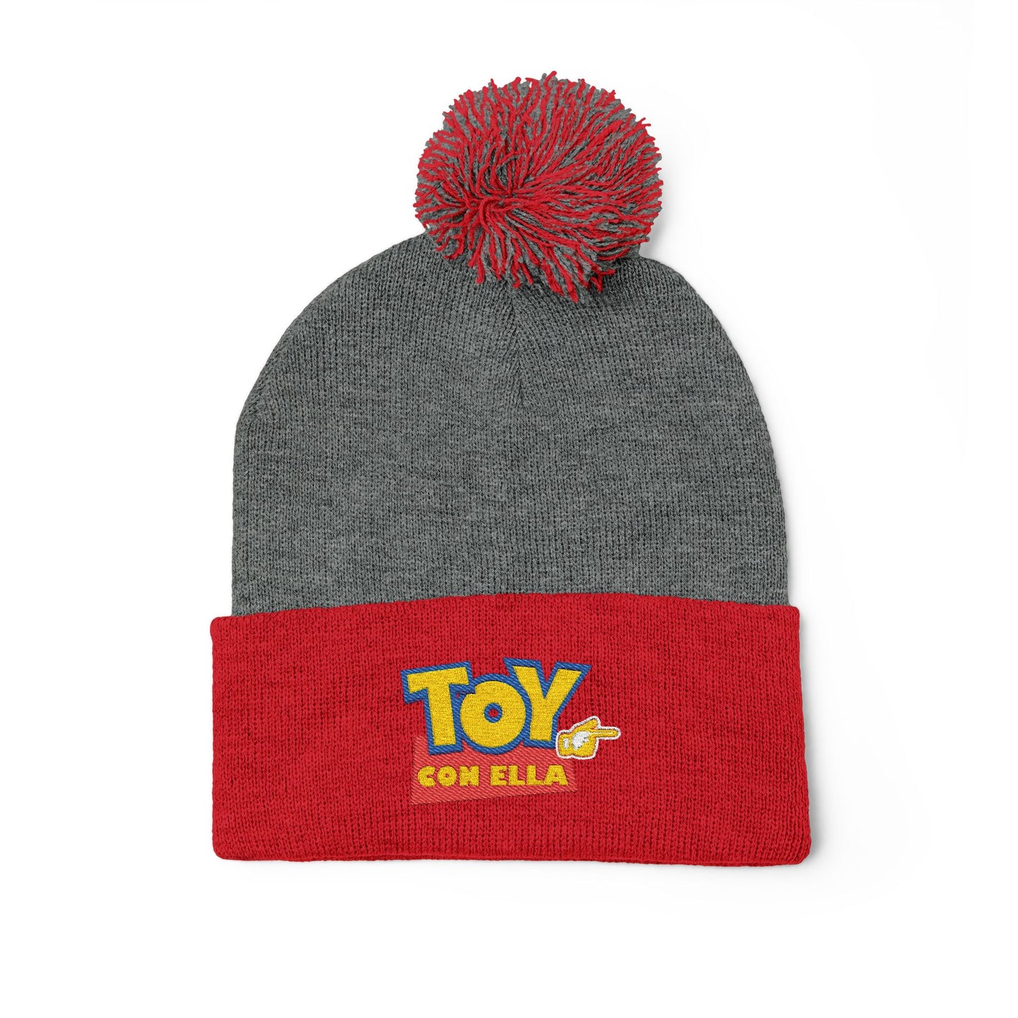 Toy Story Embroidered Pom-Pom Knit Cap Humor Cuffed Beanie – Warm, Soft & Sassy Winter Hat