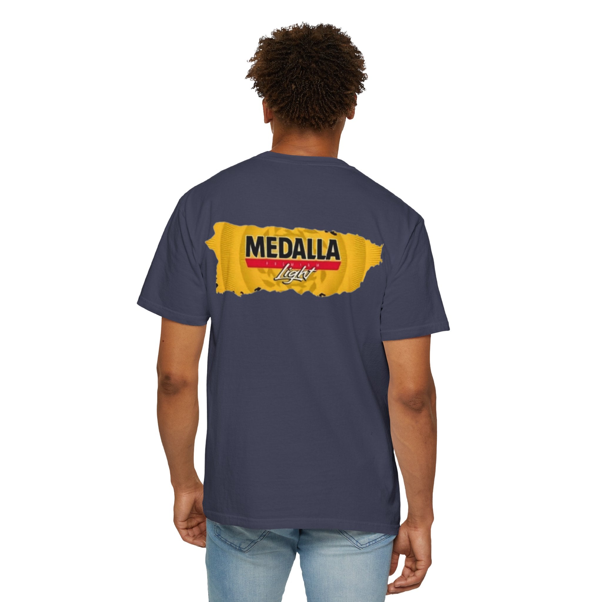 Medalla Light Puerto Rican Beer T-Shirt Coqui Frog Mascot Six-Pack Graphic Tee Puerto Rico’s Navidades