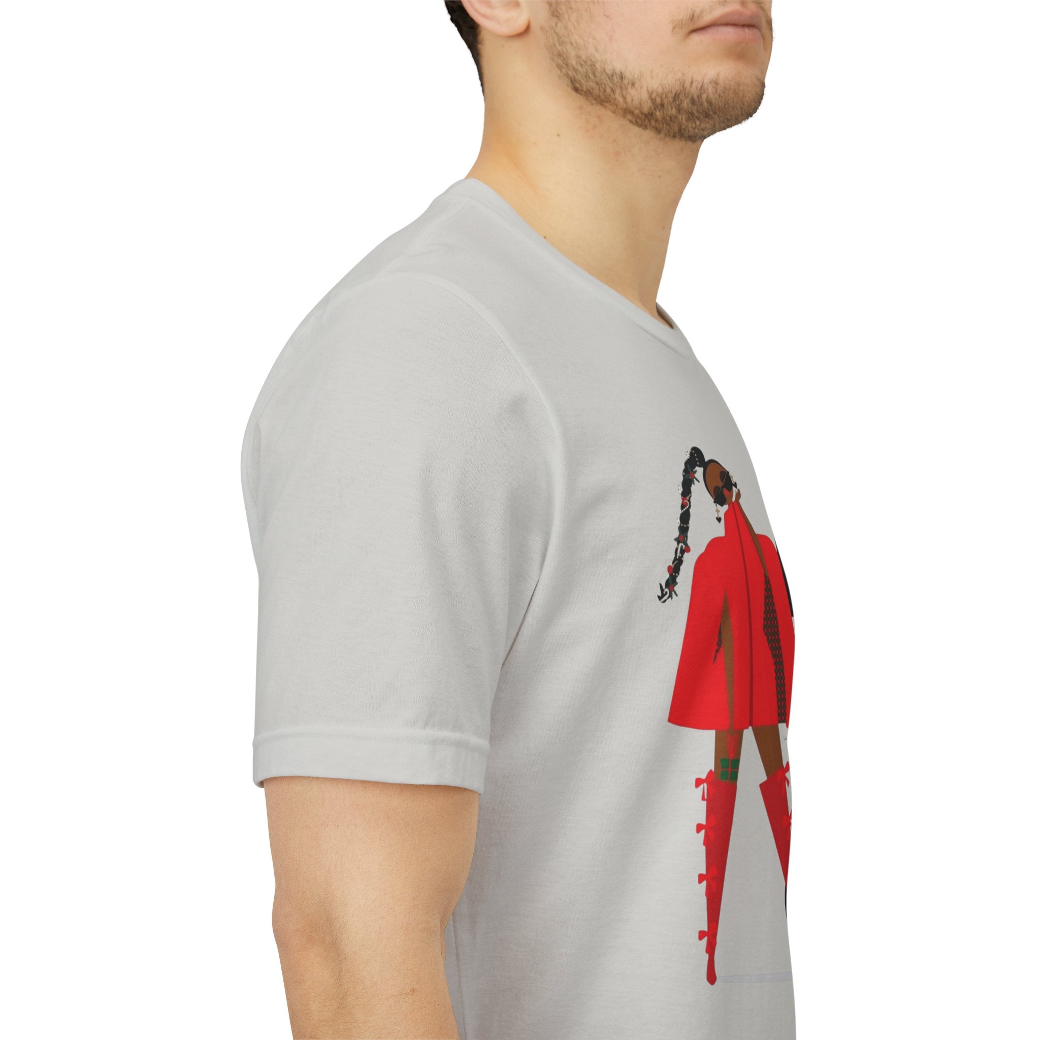 December Fashion Tee  Red Coat Model Graphic Shirt