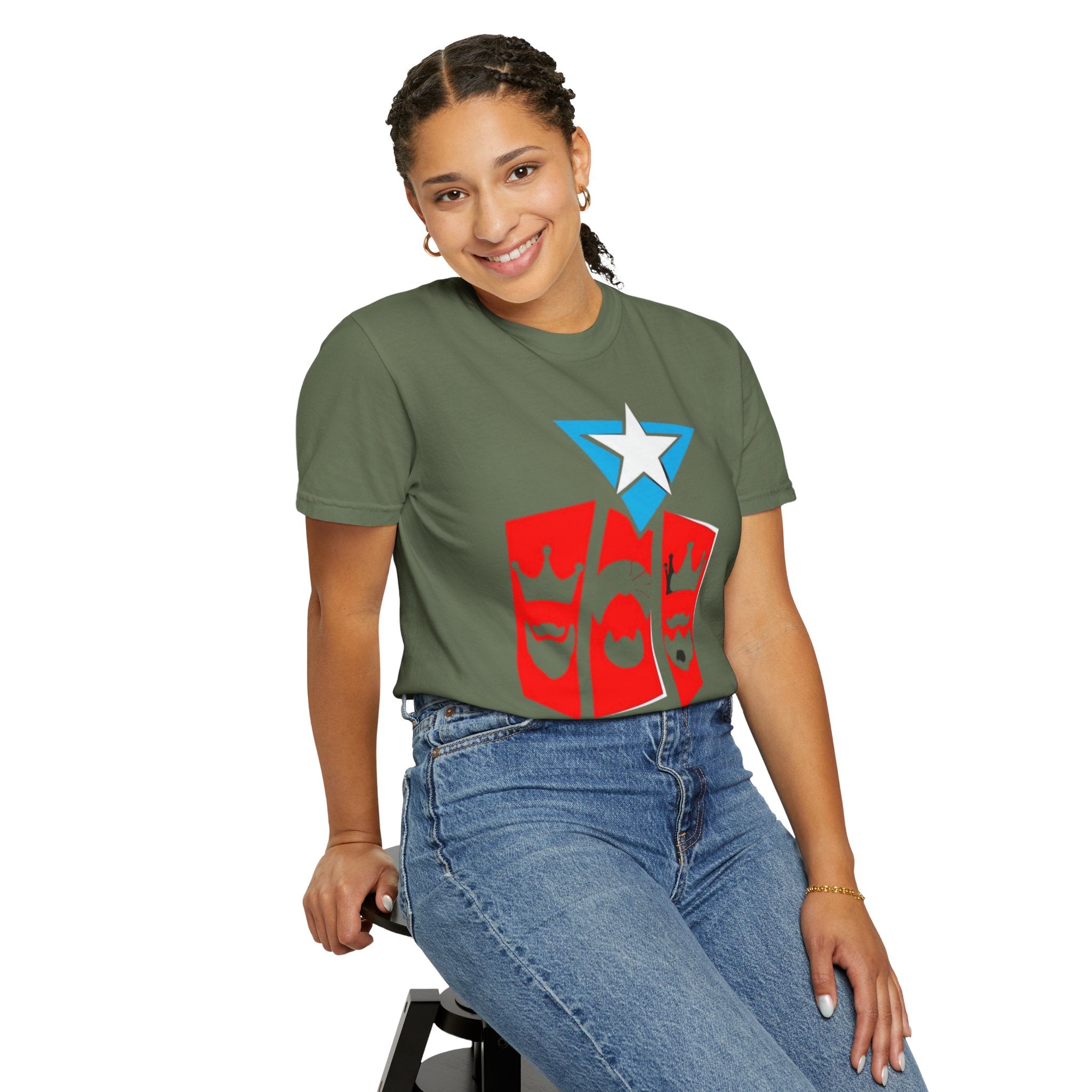 The Three Kings T-Shirt — Puerto Rican Three Kings Graphic Tee (Star & Crown Silhouettes)