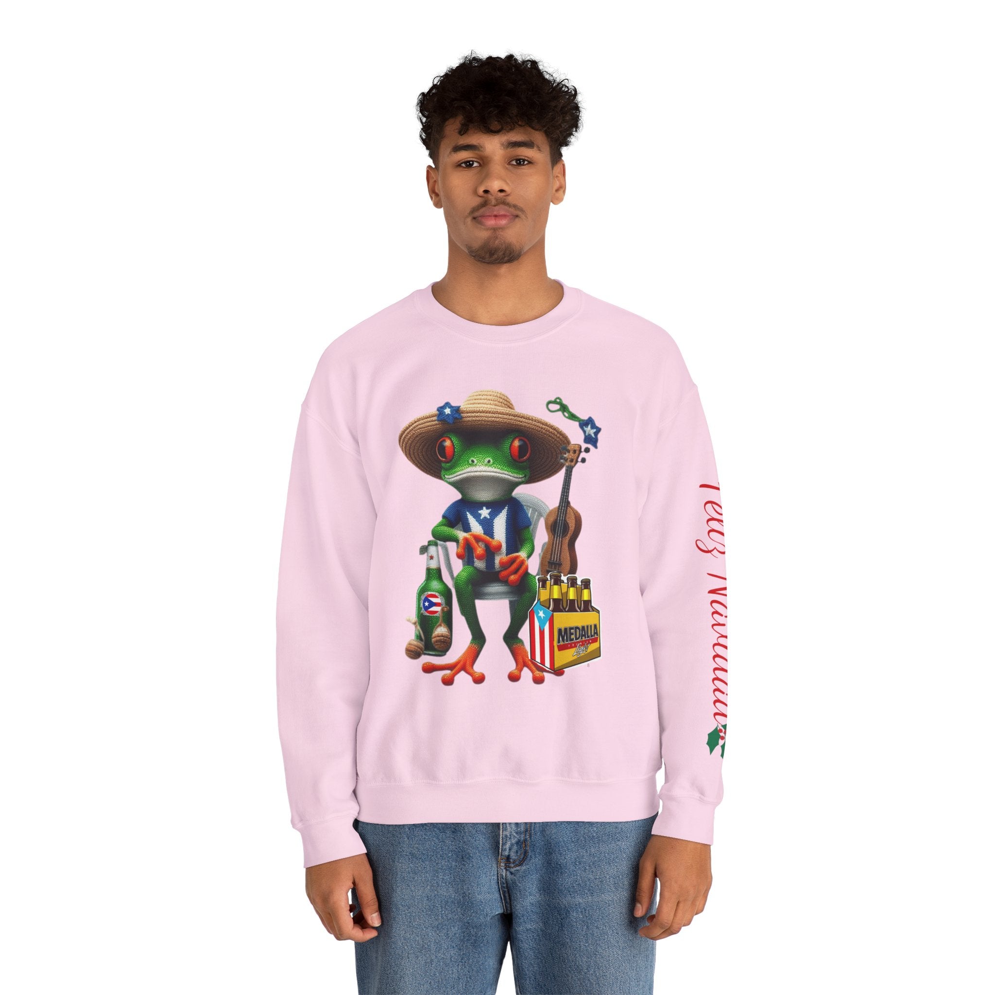 Frog Coqui Crewneck Sweatshirt – Coquito y Medalla Puerto Rican Vibes