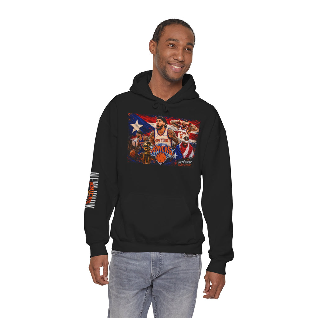 NY-K Retro Player Collage Hoodie — Basketball Fan Sweatshirt