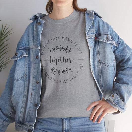 Together Floral Circle Tee  "Together" Inspirational Family Unity Shirt