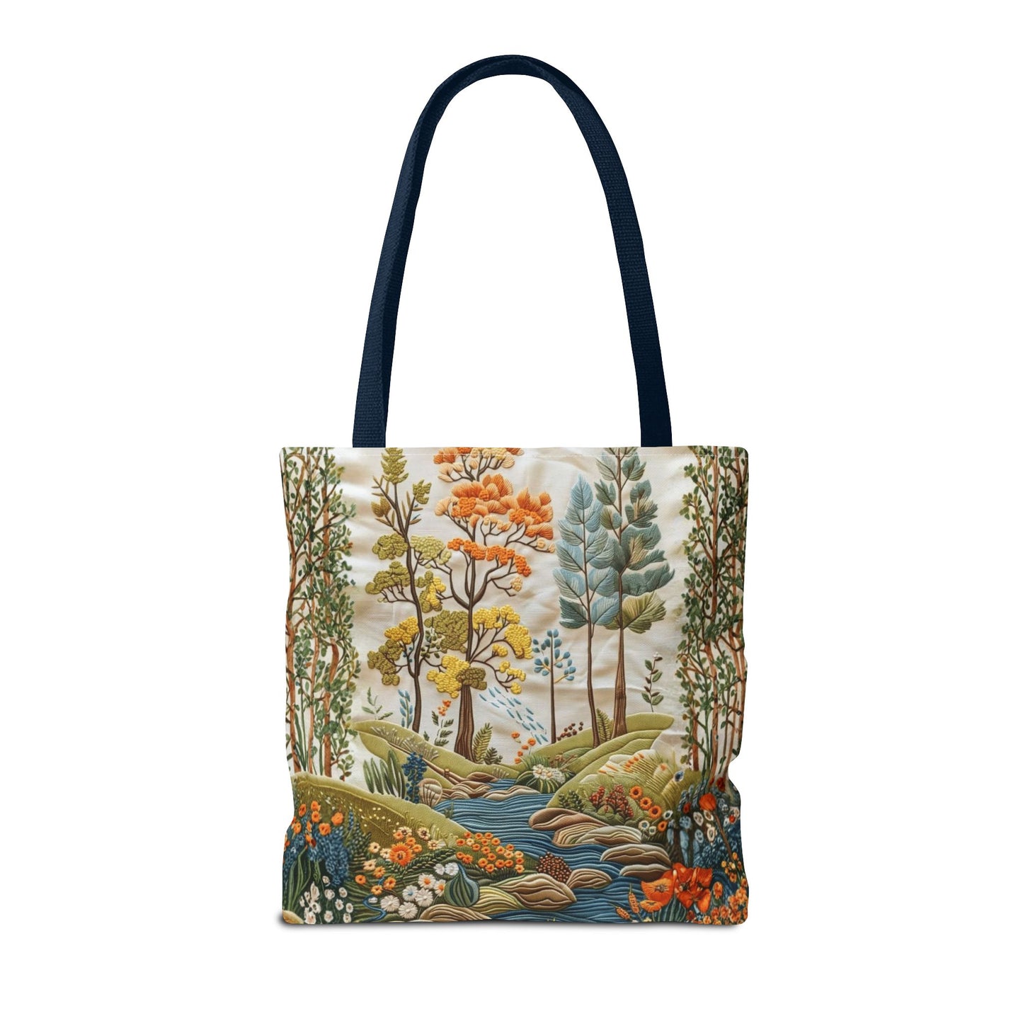 Scenic Meadow Tote Crochet-Decorated Tote Bags