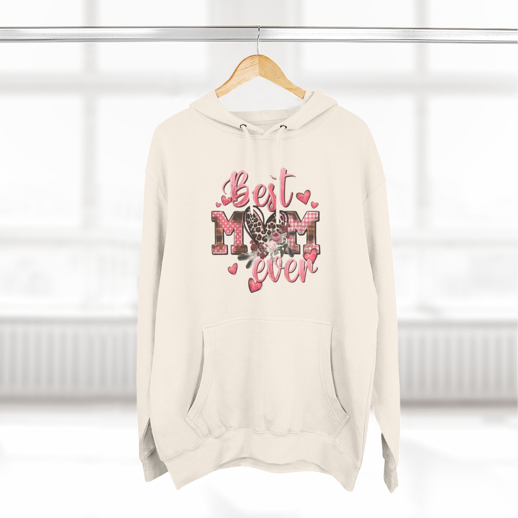 Best Mom Ever Hoodie  Leopard Heart Mother's Day Pullover