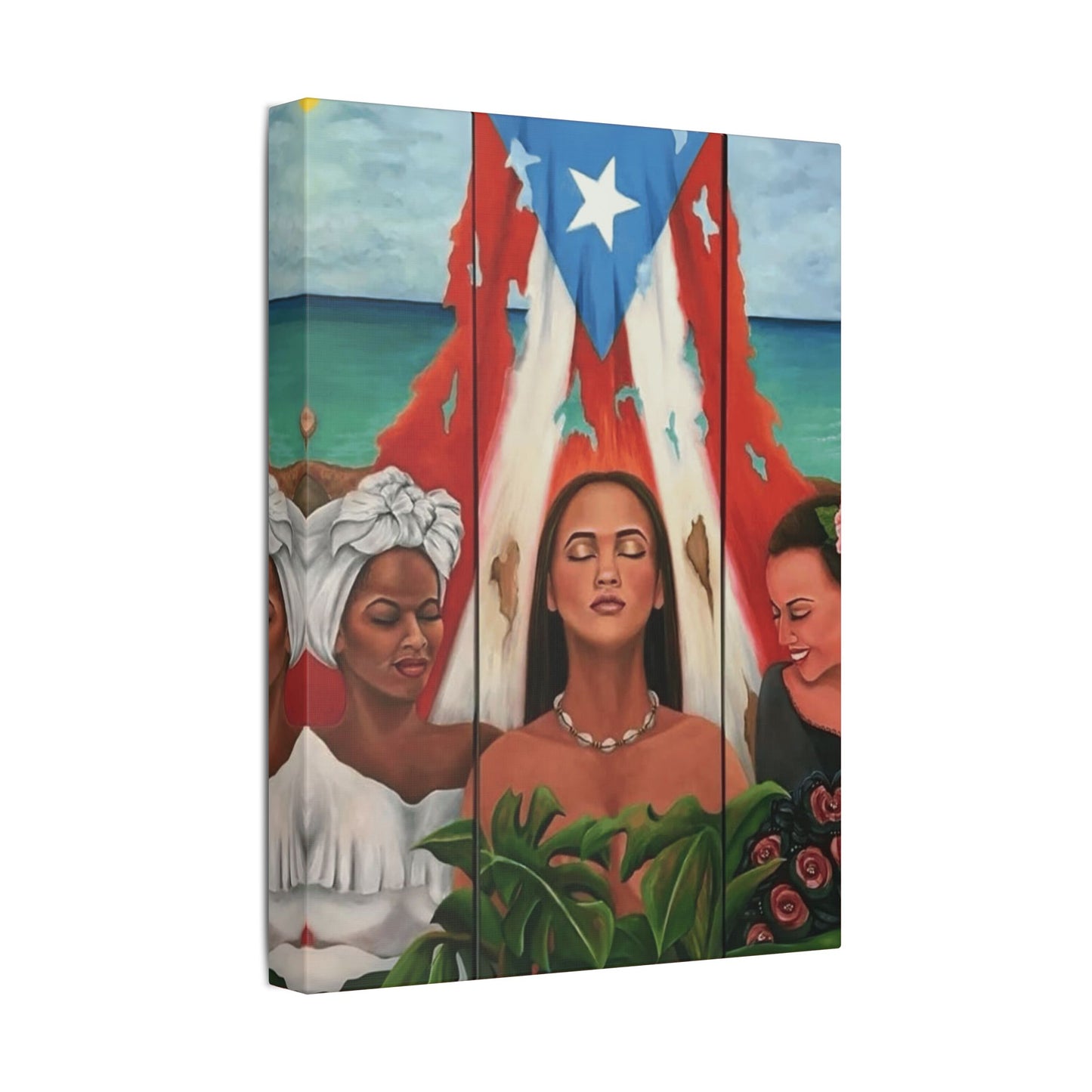 Capturing the Heart and Soul of Puerto Rican Art, Ethnic Canvas Print, Gift for Art Lovers, Beach-Themed Artwork