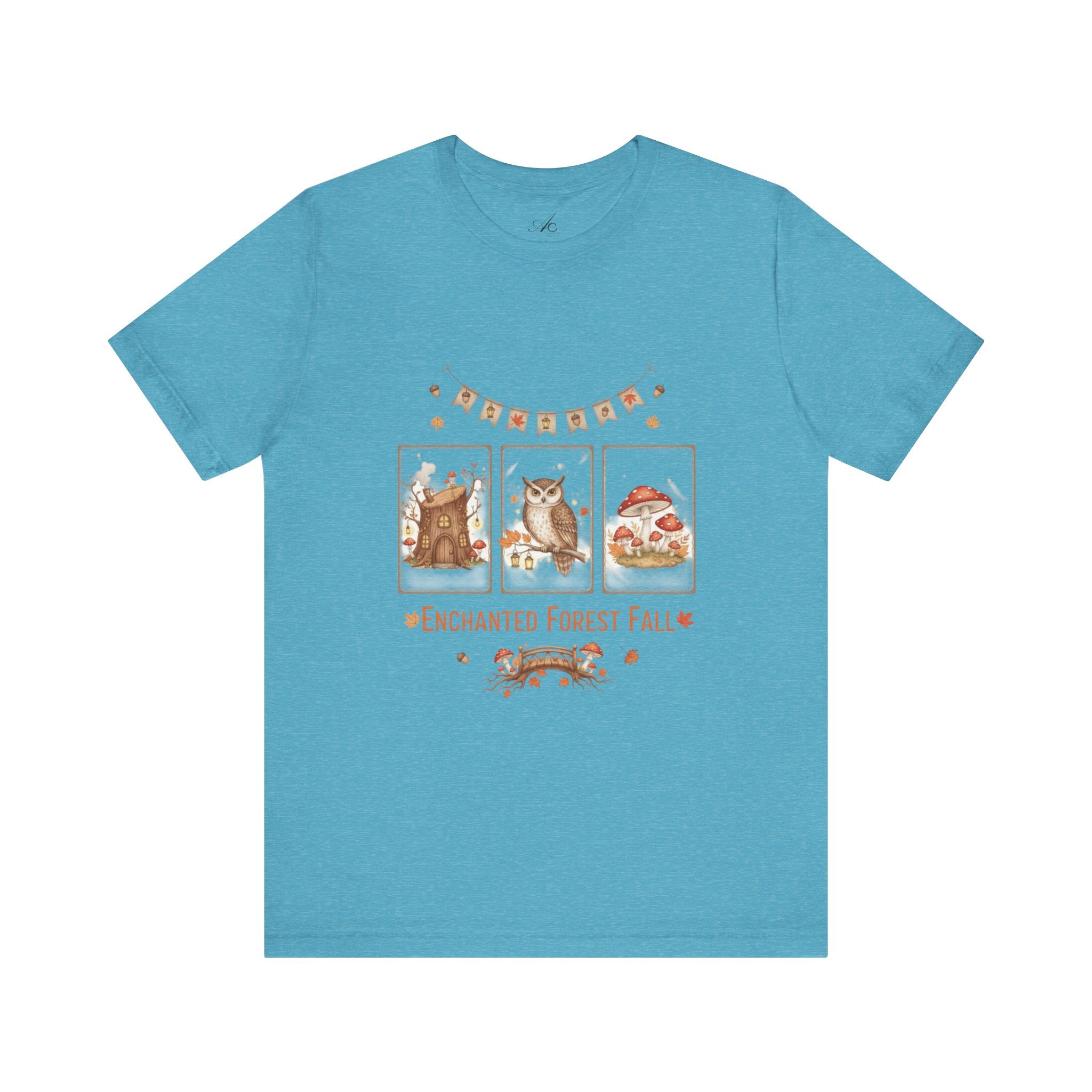 Enchanted Forest Fall Tee, Cute Owl Shirt, Autumn Graphic Tee, Nature Lover Gift, Cozy Fall Apparel, Wildlife T-Shirt, Unisex Fall Top