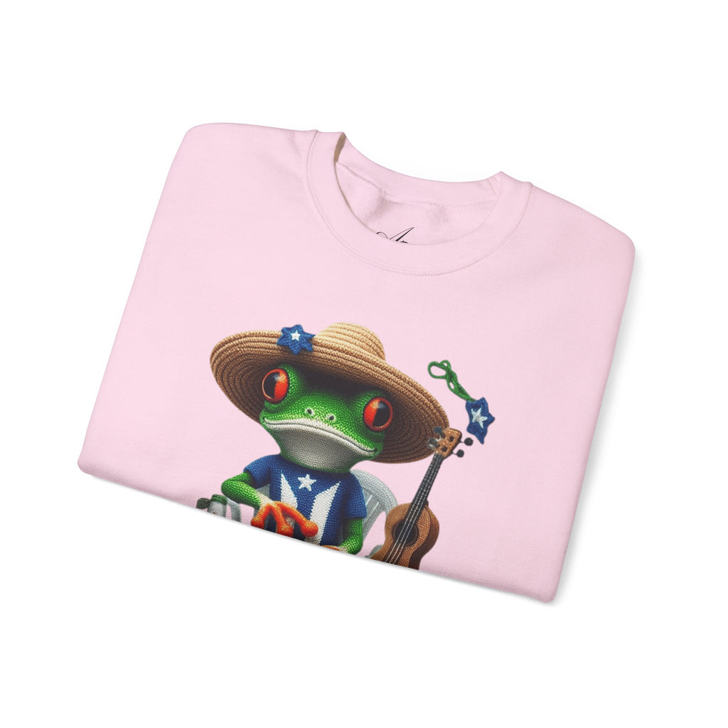 Frog Coqui Crewneck Sweatshirt – Coquito y Medalla Puerto Rican Vibes