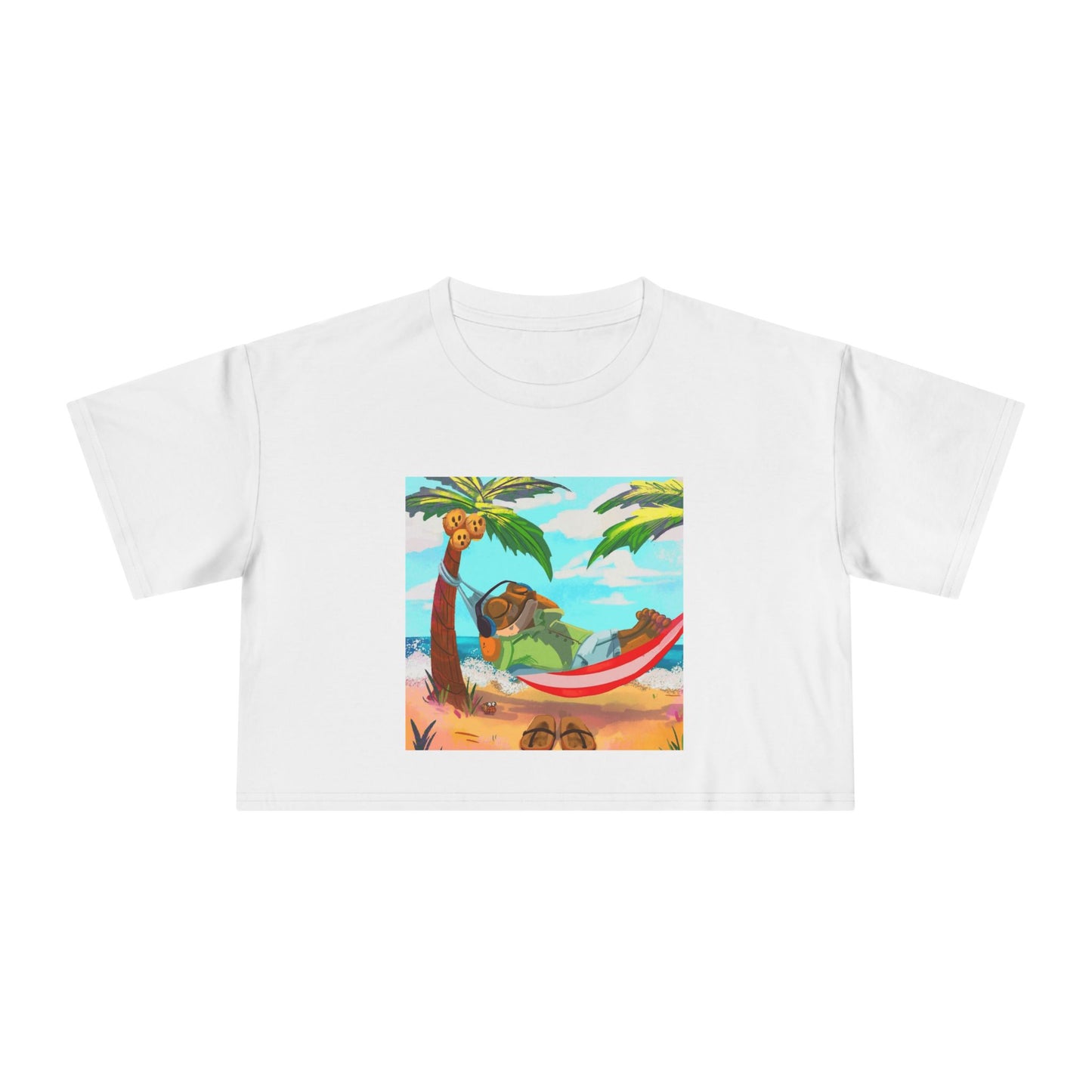 Boriqua T-Shirt Tropical Paradise Crop Tee - Chill Vibes, Women's Casual Top, Summer Style, Beachwear, Vacation Shirt