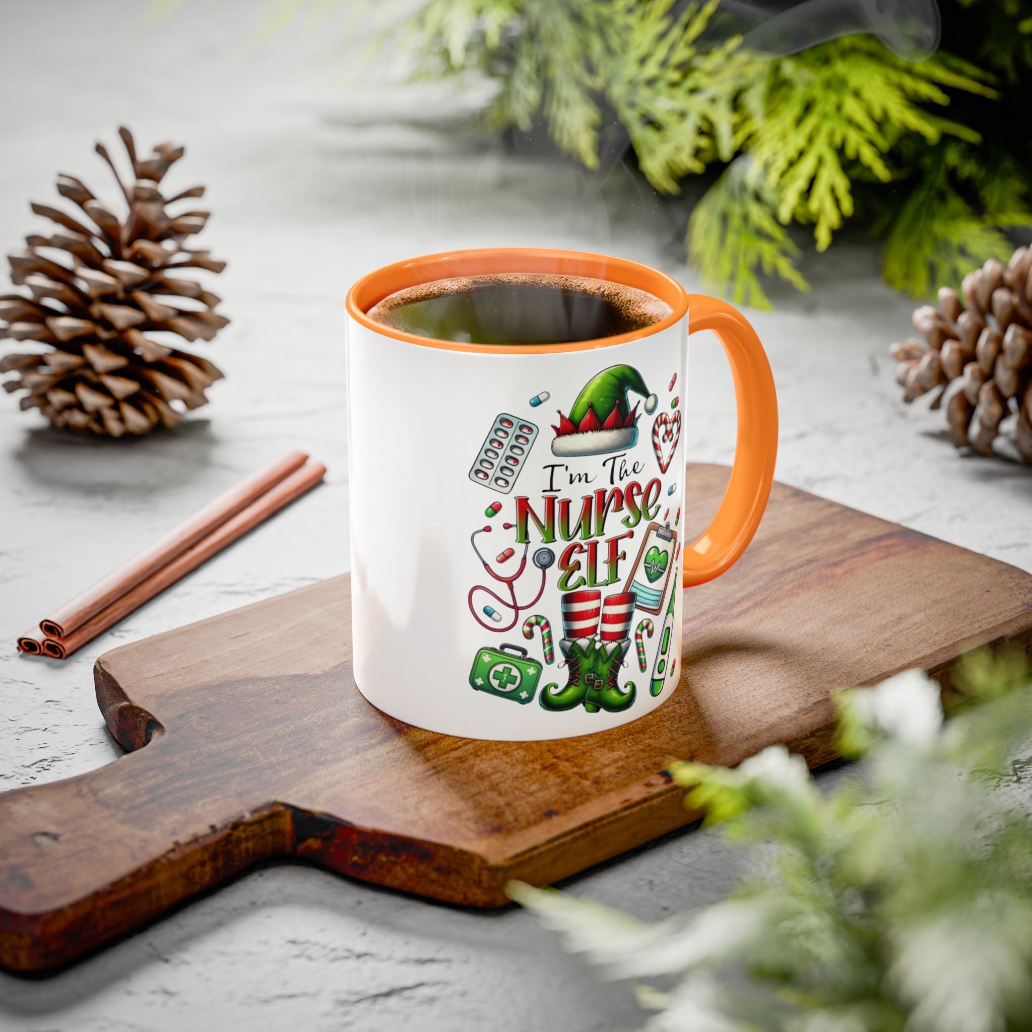 Nurse Elf Coffee Mug — Christmas Medical Holiday Gift (11oz & 15oz) Medical Christmas Mug