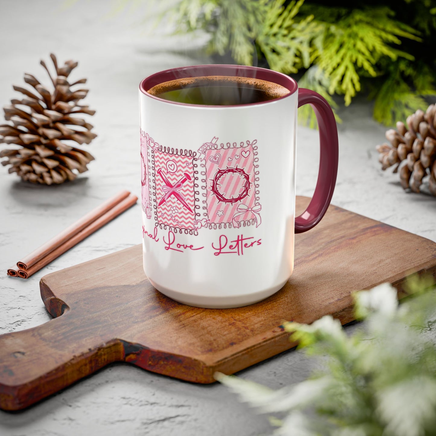 Love Letters XOXO Ceramic Mug — Colorful 11oz & 15oz Coffee Cup