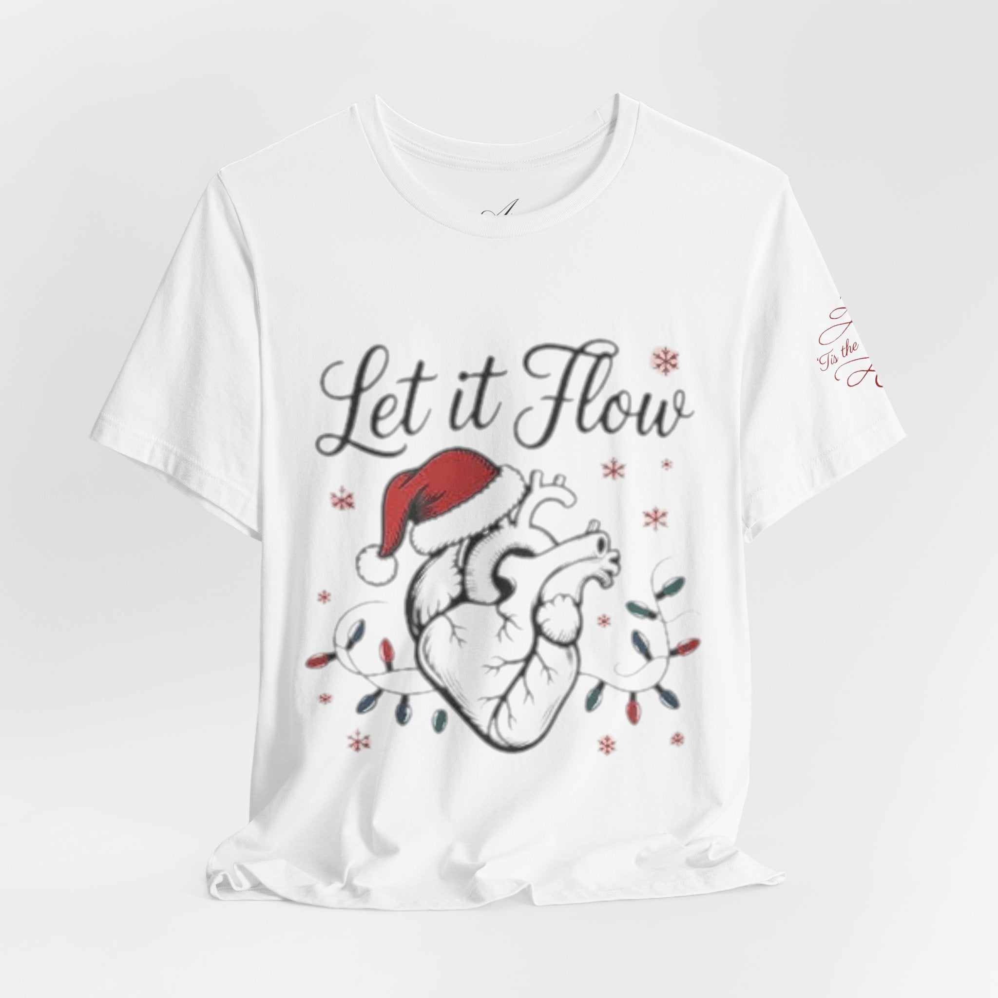 Let It Flow Heart Tee  Christmas Anatomical Heart Shirt