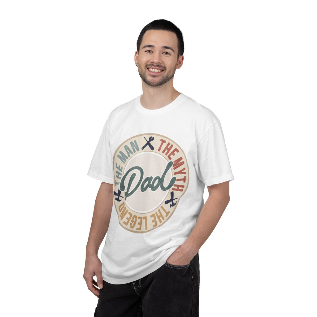 Dad Retro Badge T-Shirt — “Dad: The Man, The Myth, The Legend” Father’s Day Tee
