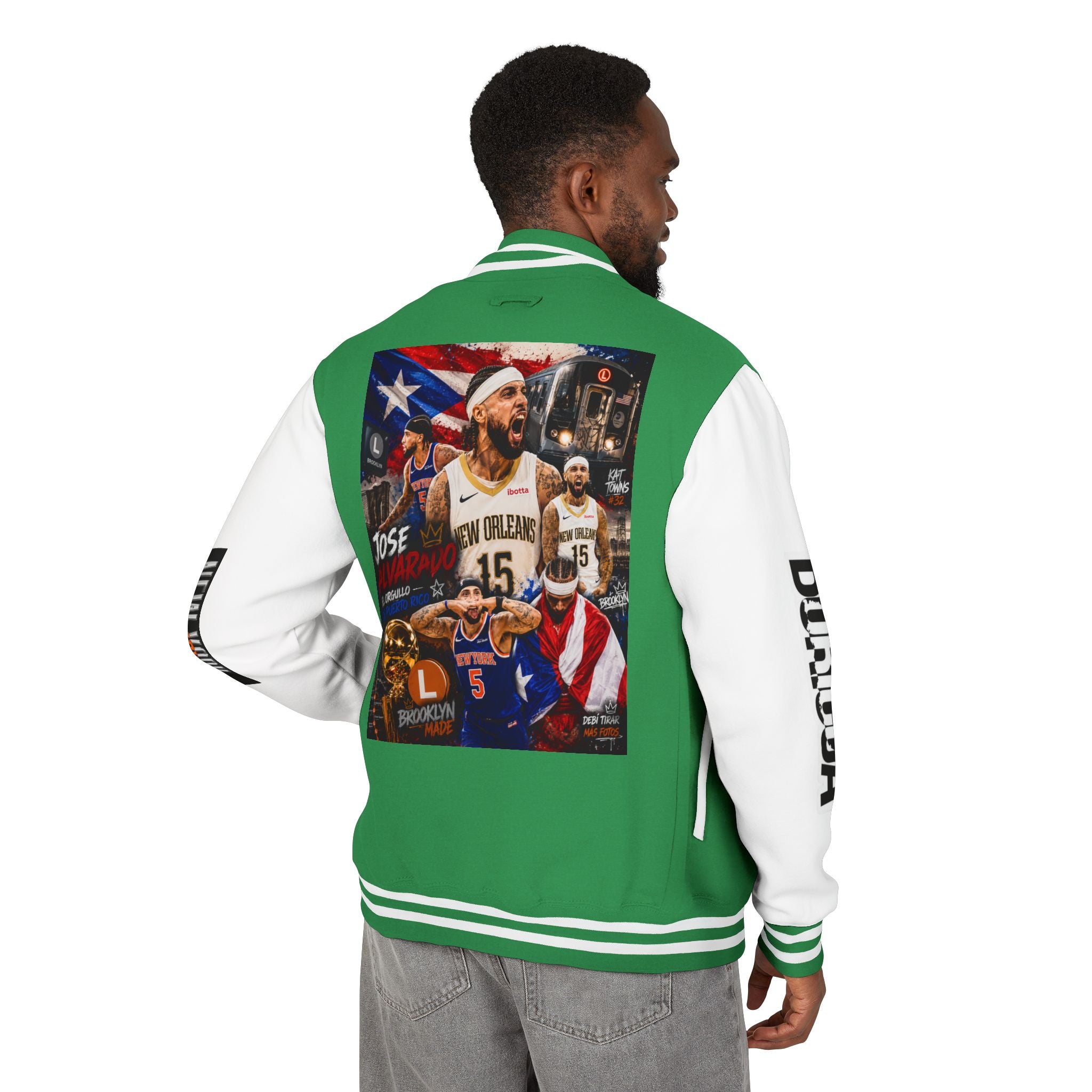 Basketball-Inspired Letterman Jacket — Men's Retro Varsity Sports Jacket Jose AlvarTribute Varsity Jacket