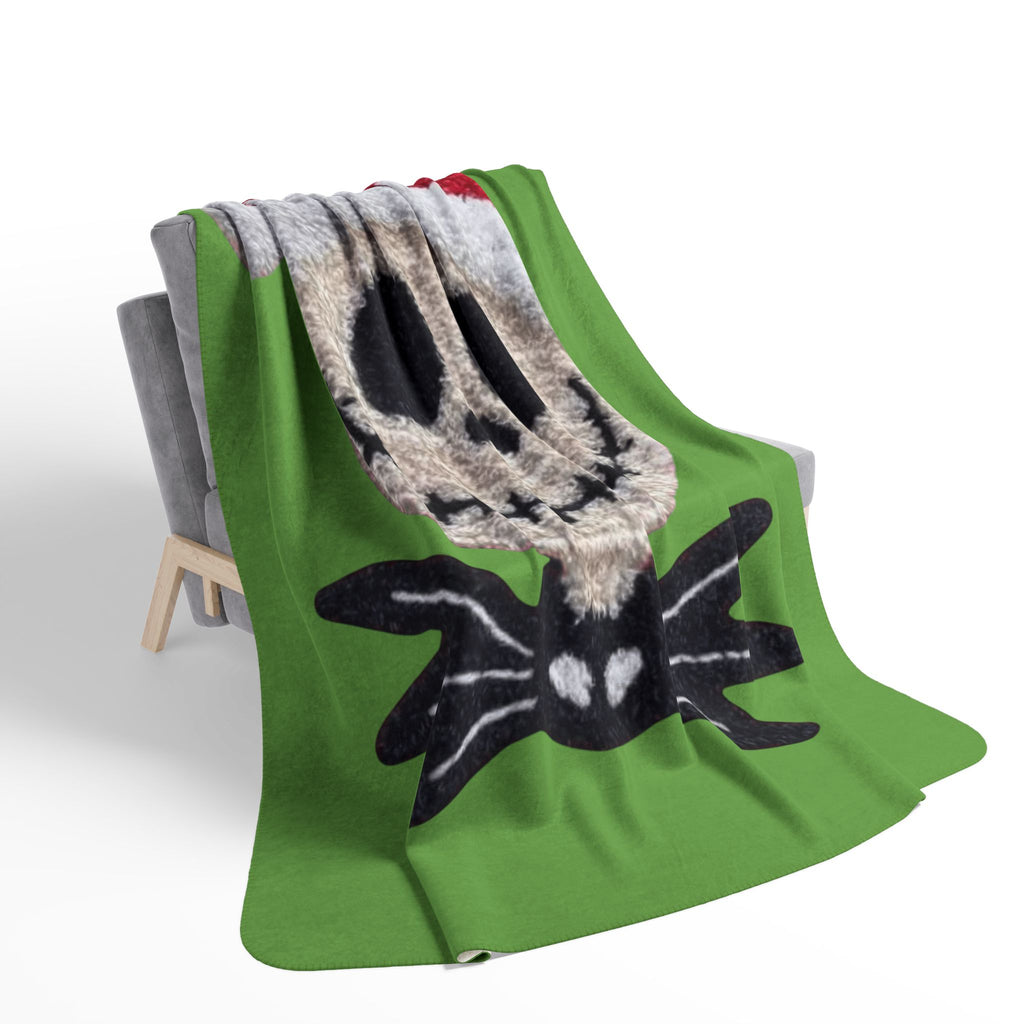 Magical Christmas Cartoon Blanket Christmas Skull Sherpa Blanket  Santa Hat Jack Skellington Holiday Throw