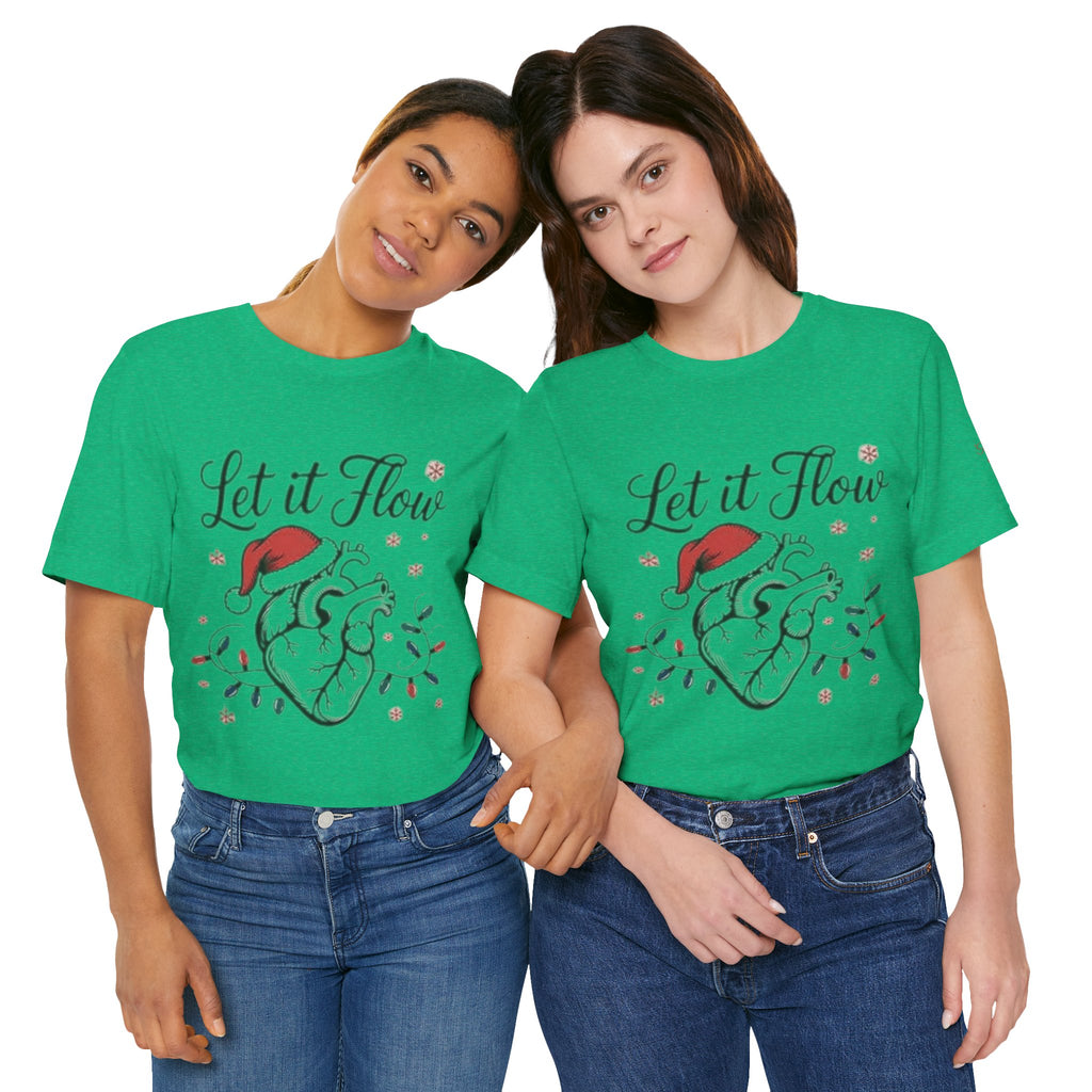 Let It Flow Heart Tee  Christmas Anatomical Heart Shirt