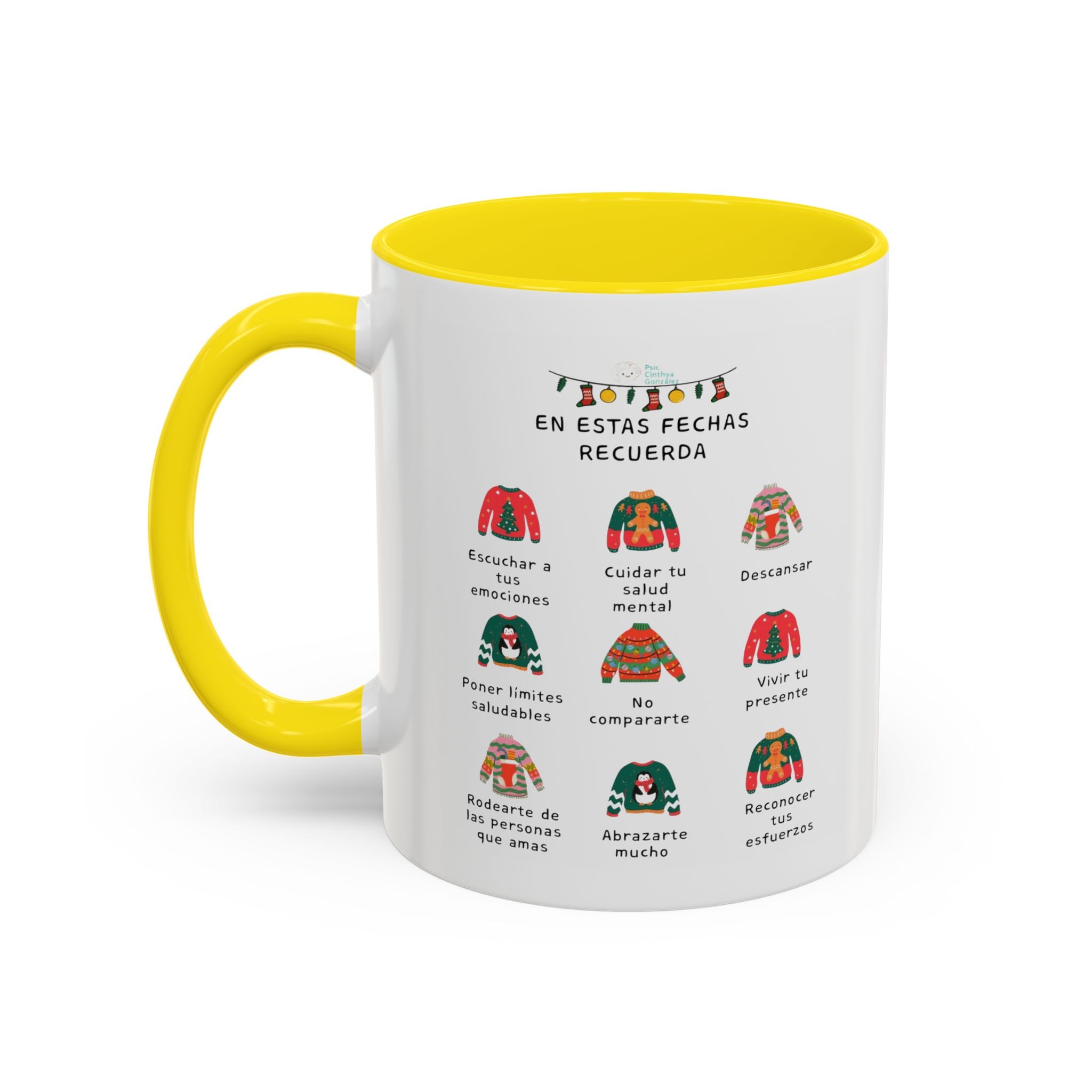 Coffee Mug — 'En Estas Fechas Recuerda' Holiday Sweater Reminder Accent Mug (11/15oz)