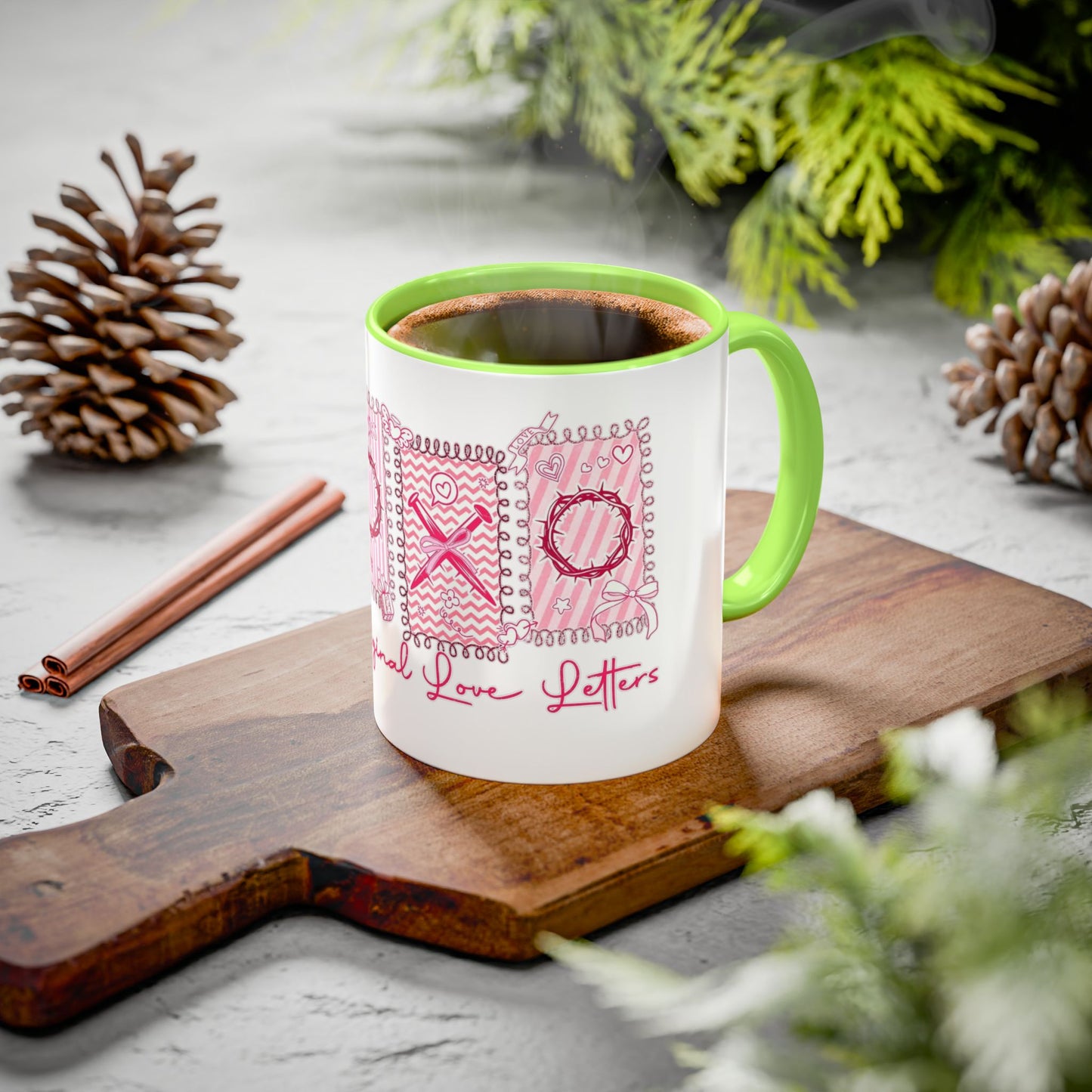 Love Letters XOXO Ceramic Mug — Colorful 11oz & 15oz Coffee Cup