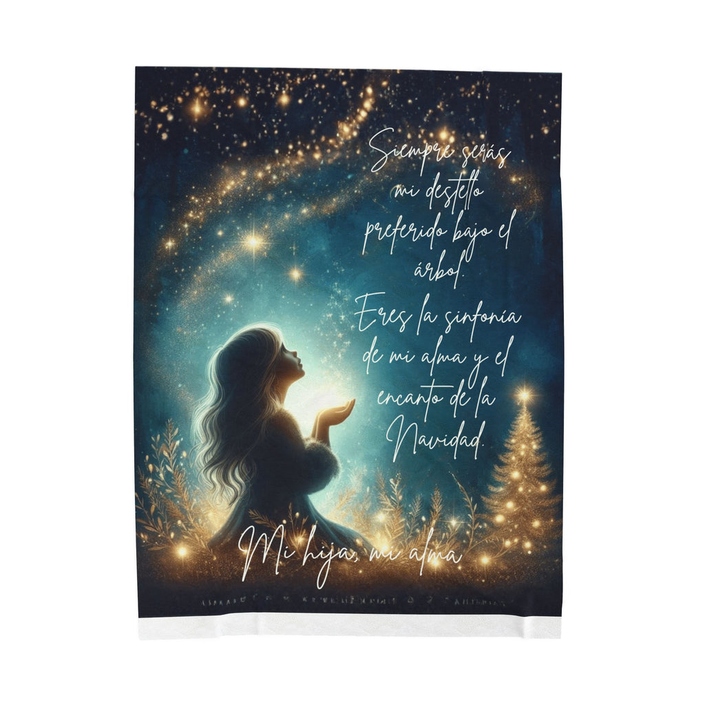 Christmas Velveteen Plush Blanket "Eres la sinfonía de mi alma" Holiday Throw