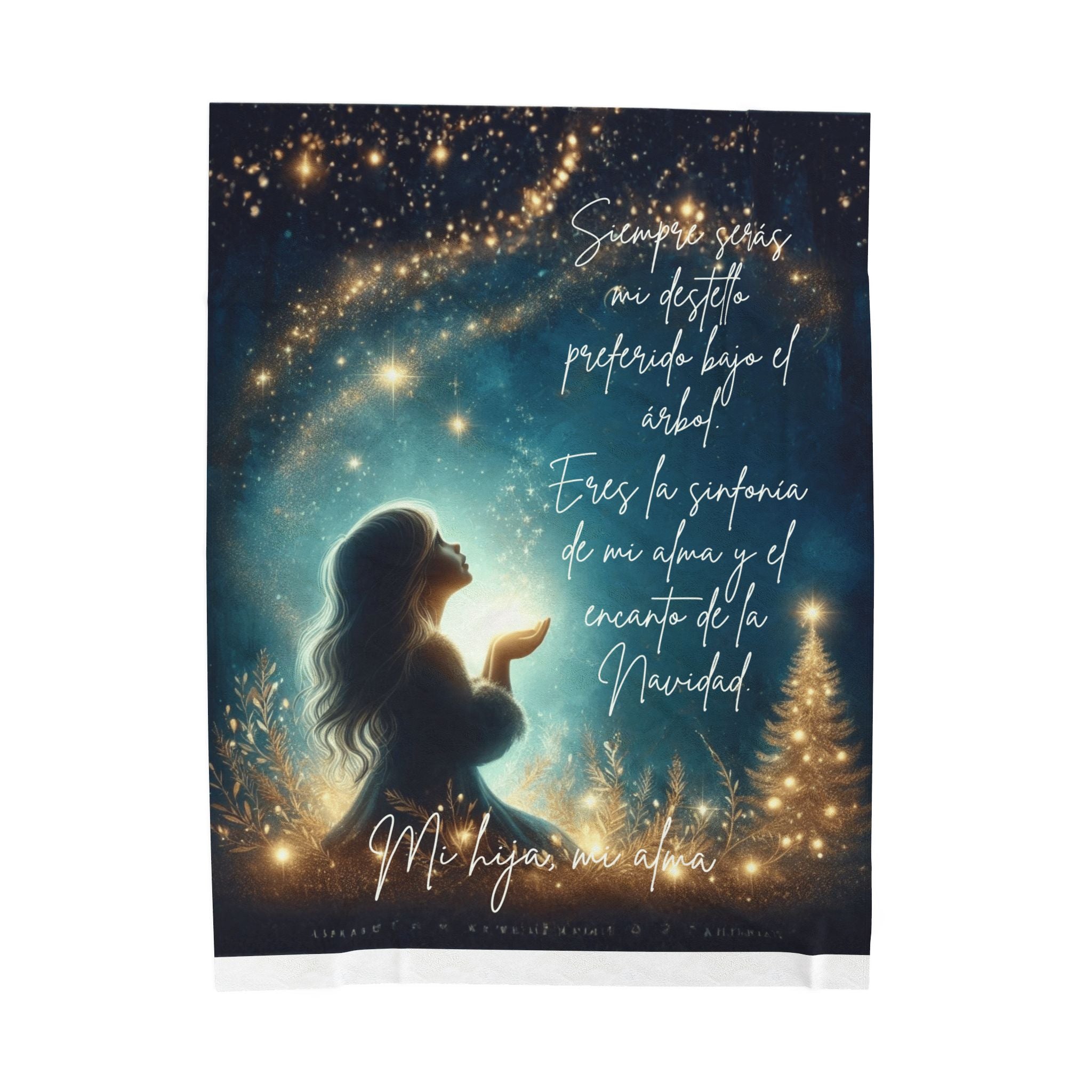 Christmas Velveteen Plush Blanket "Eres la sinfonía de mi alma" Holiday Throw