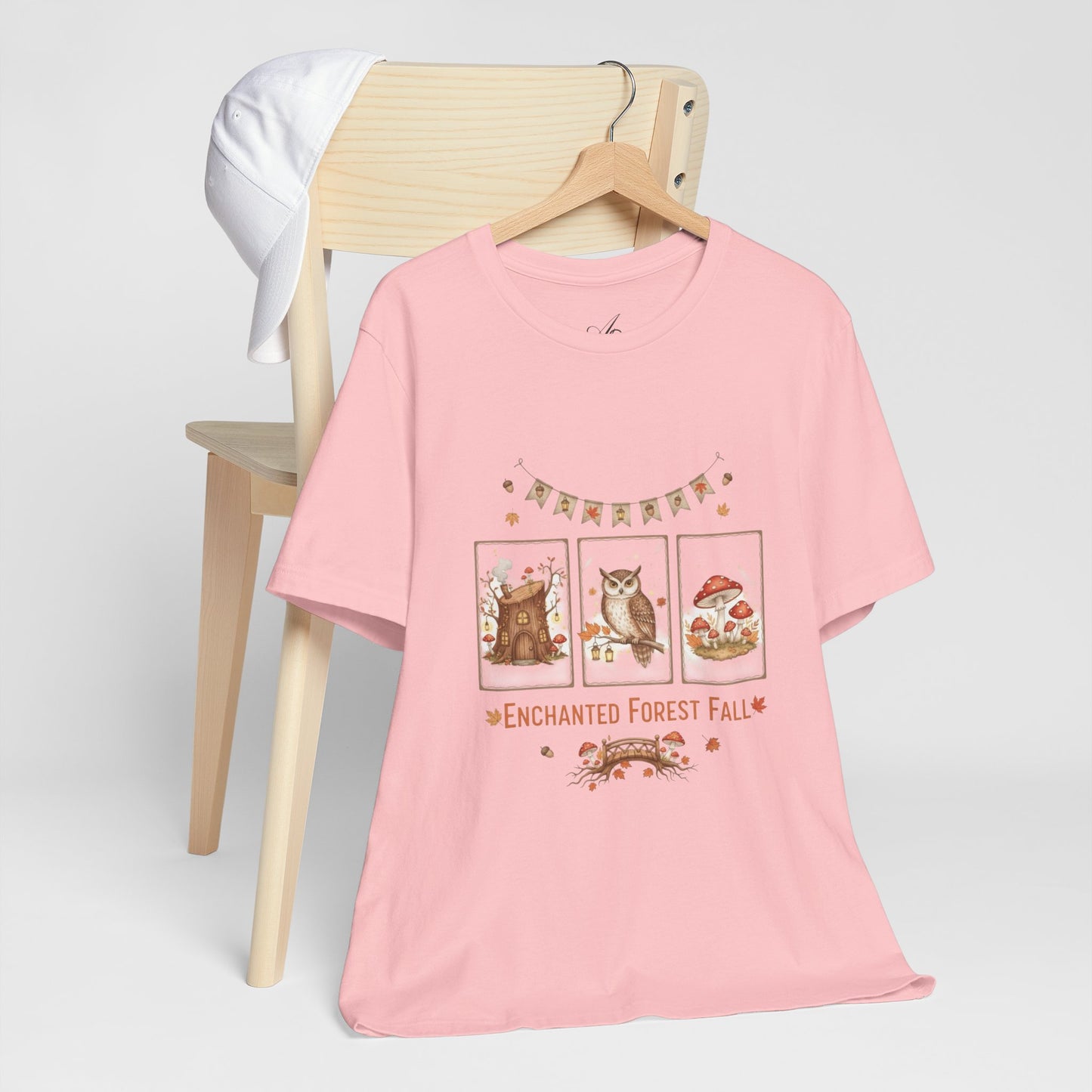 Enchanted Forest Fall Tee, Cute Owl Shirt, Autumn Graphic Tee, Nature Lover Gift, Cozy Fall Apparel, Wildlife T-Shirt, Unisex Fall Top