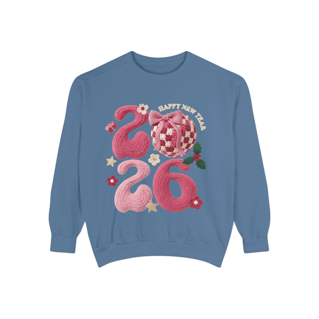 Happy New Year 2026 Sweater  Pink Festive Graphic Sweatshirt