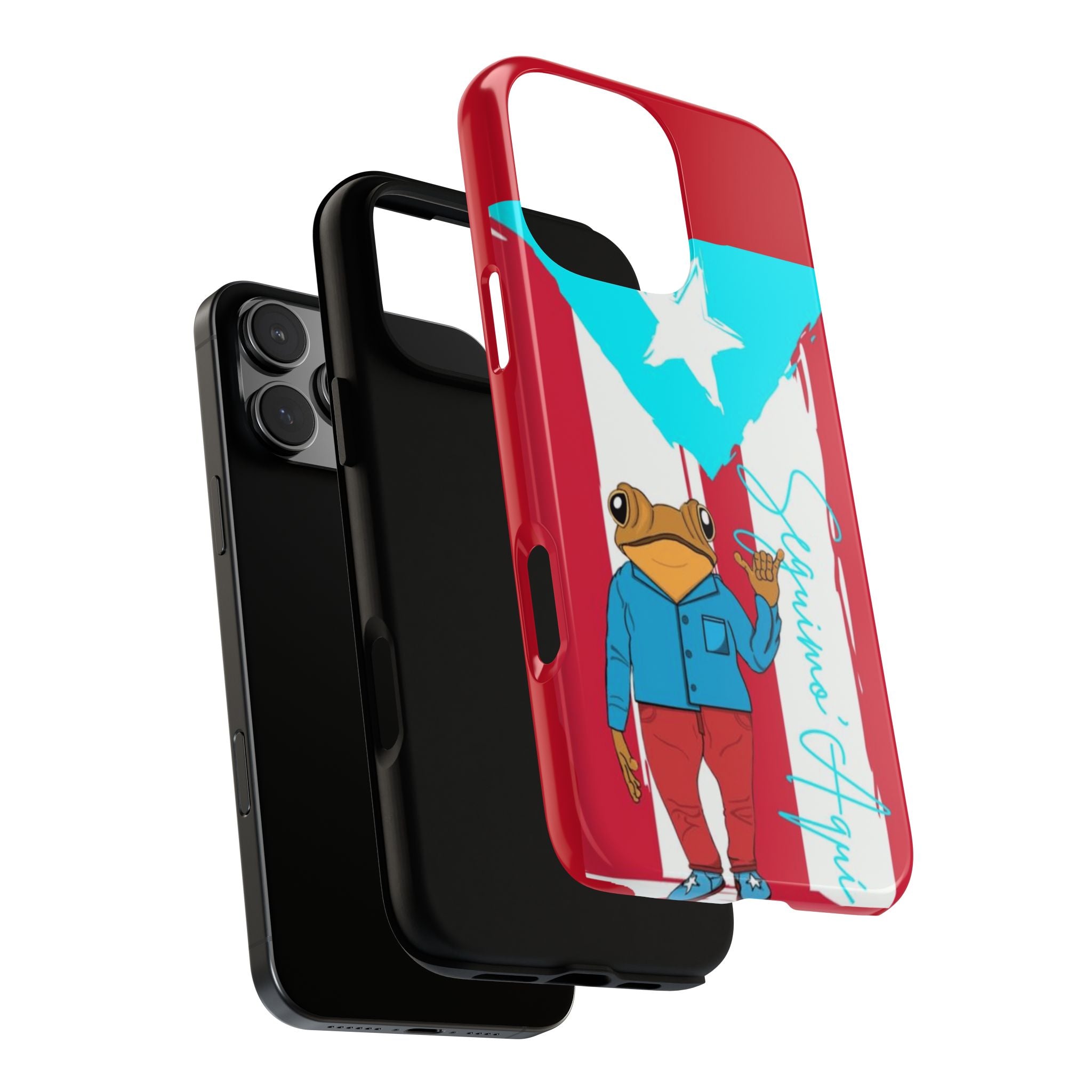 Puerto Rican Flag Frog Design ("Señorita Hops")Phone Case Isla del Encanto Phone Case – Puerto Rican Style