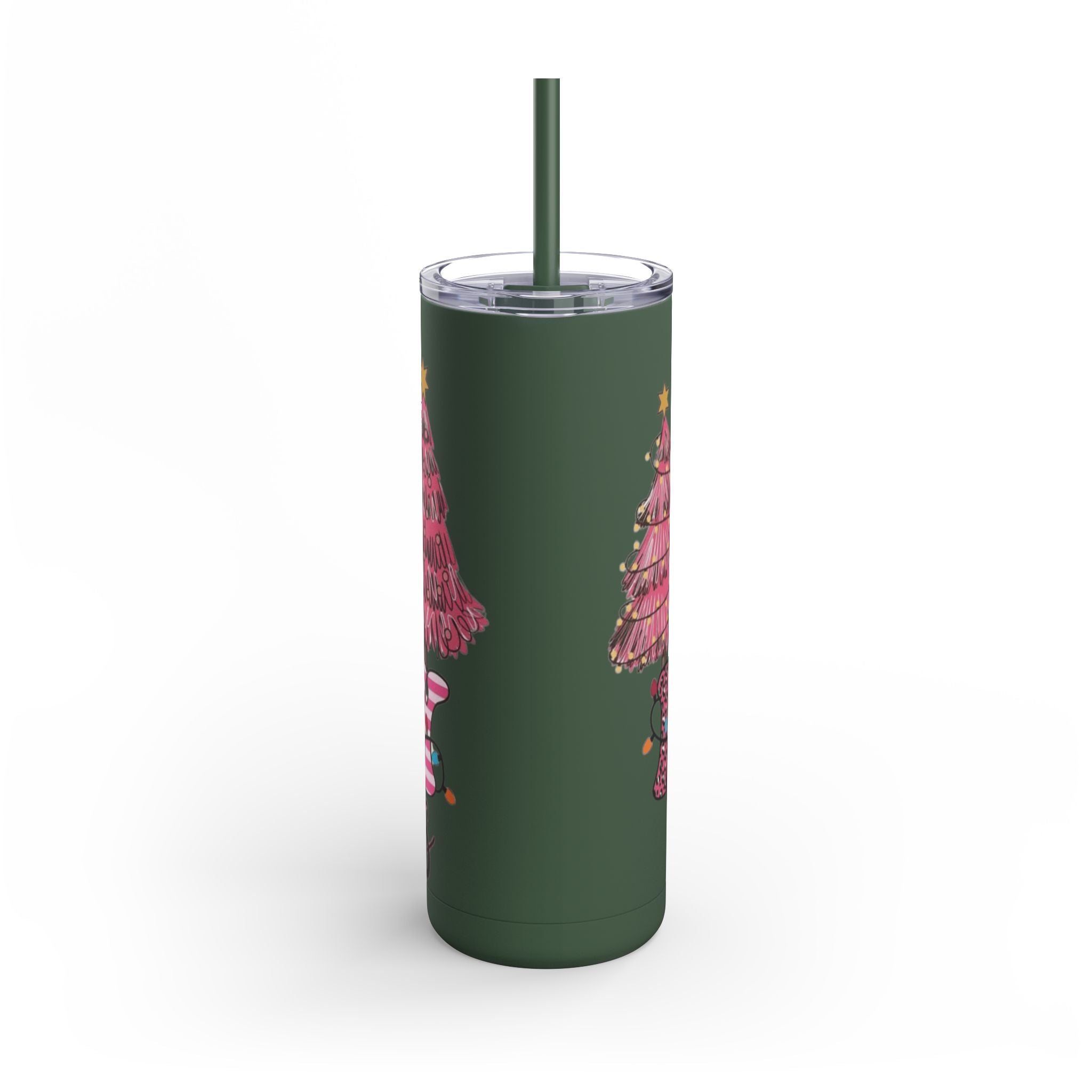 Christmas Tree Tumbler - 20oz Skinny Matte Drinkware Christmas gift mug