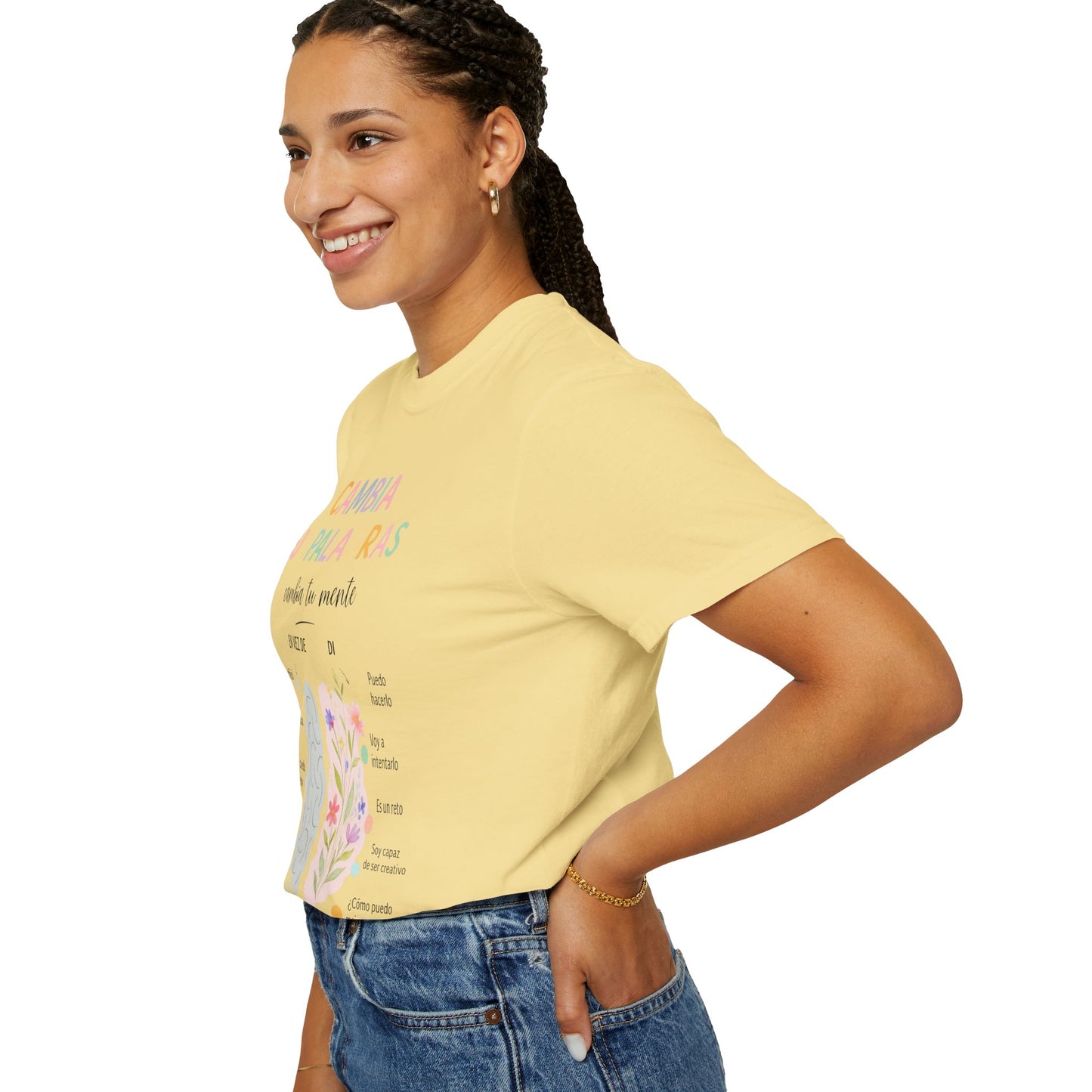 Cambia Tus Palabras Floral Positivity T-Shirt