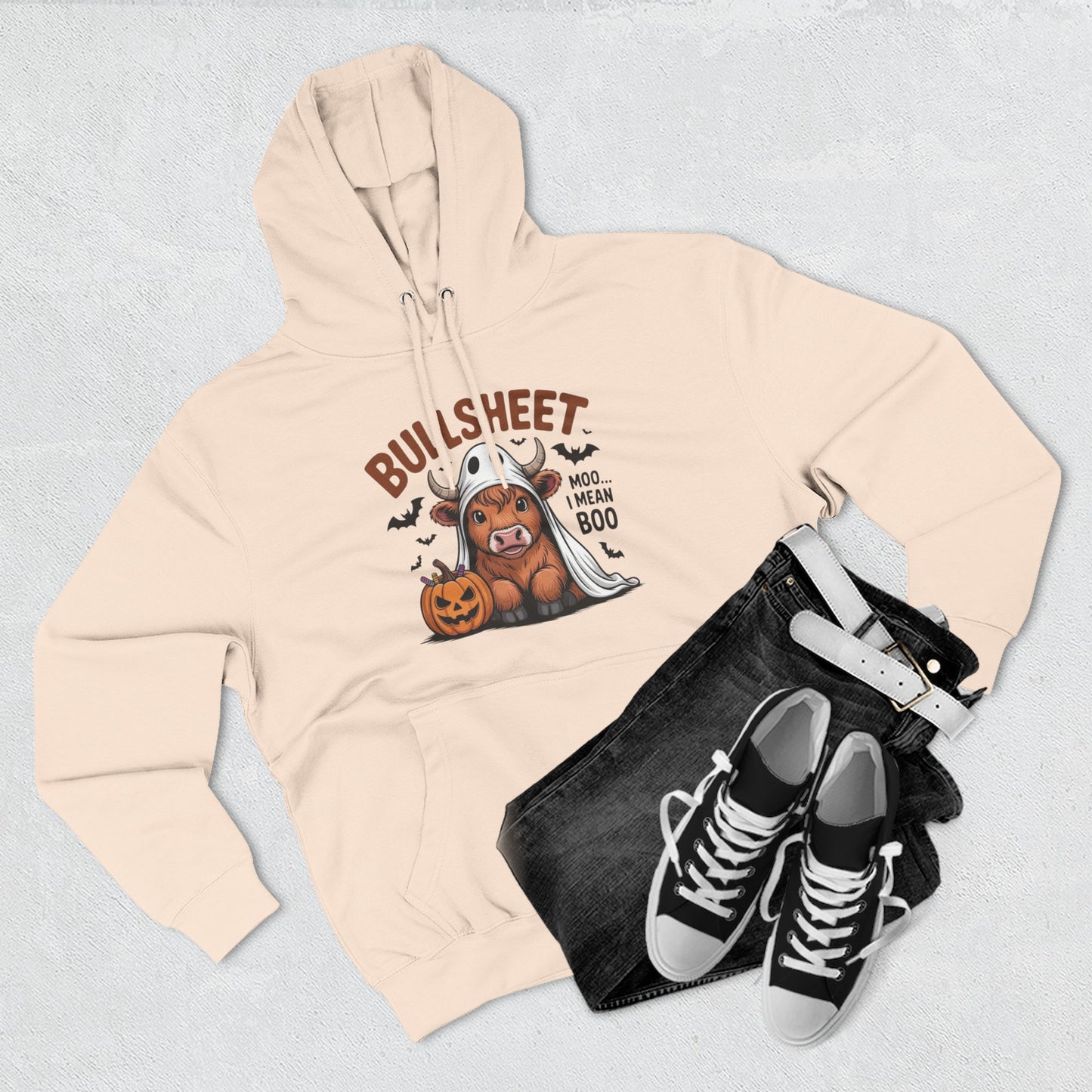 Spooky Vibes Only" Halloween Sweater Cozy Ghostly Fleece Hoodie