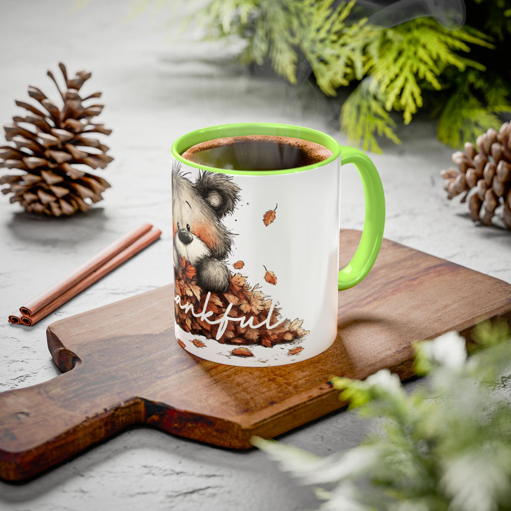 Thankful Bear Autumn Mug — Cute Fall Coffee Cup (11oz, 15oz)