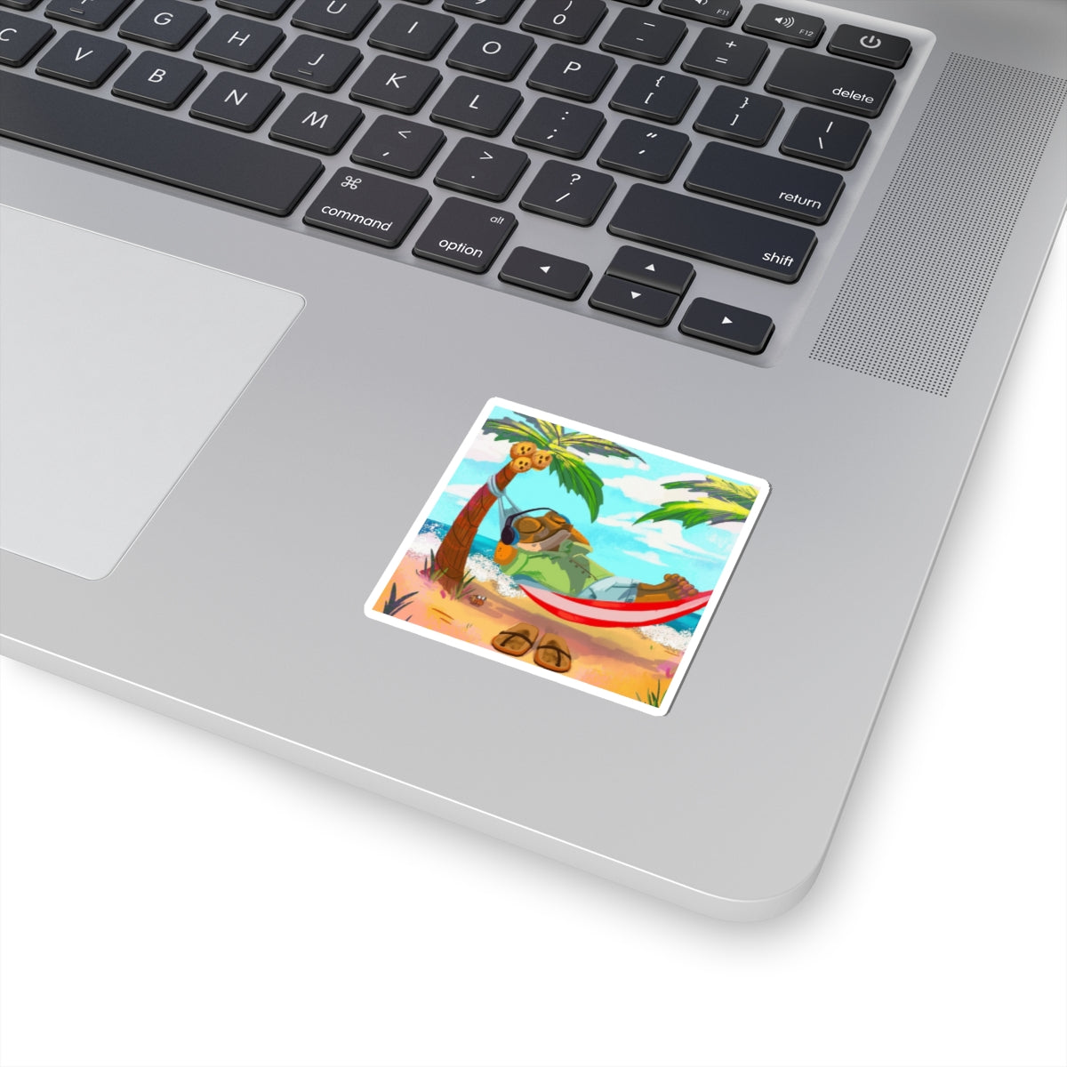 PR Stick Your Pride Anywhere Beach Vibes Kiss-Cut Stickers, Tropical Summer Stickers, Laptop Decor, Hammock Art,