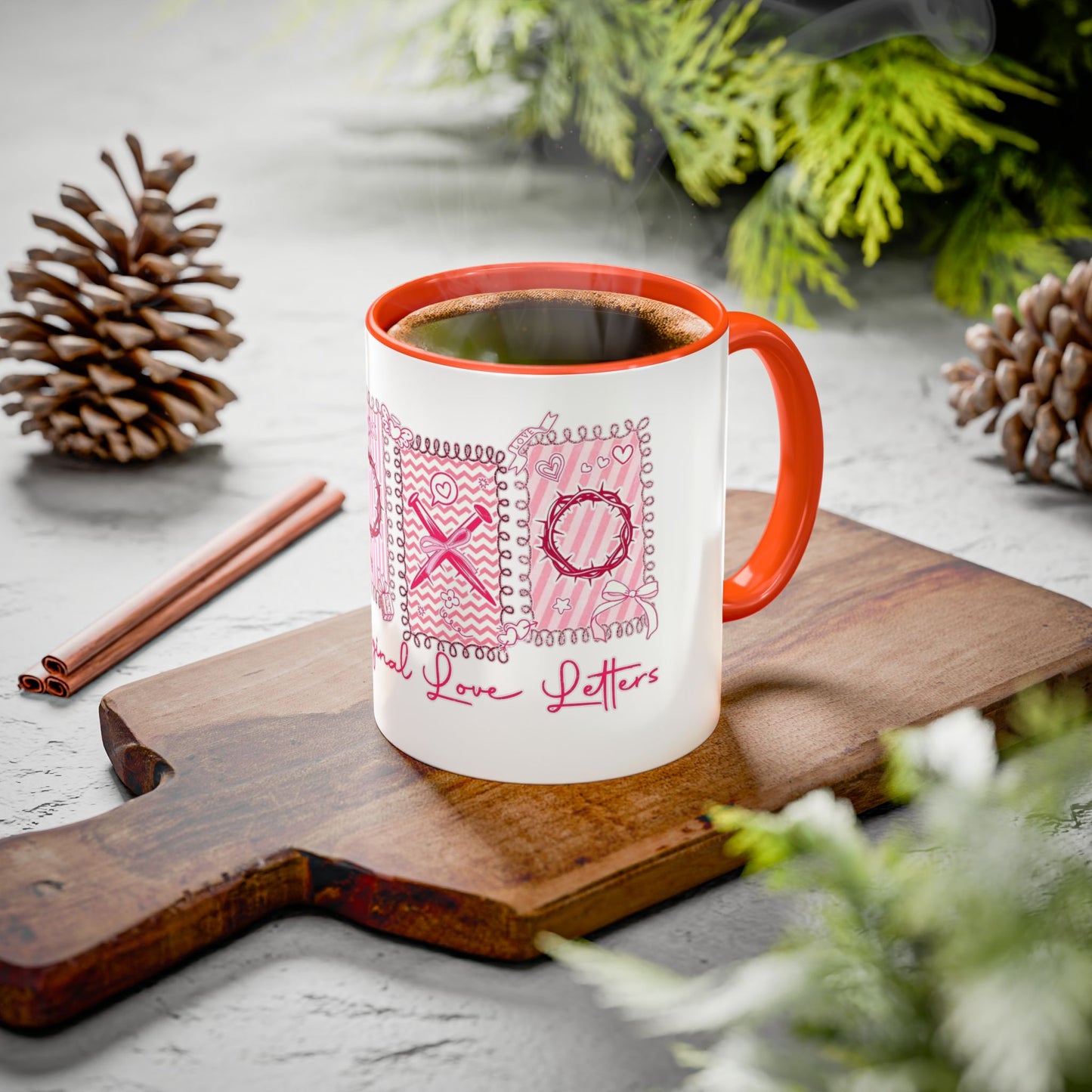 Love Letters XOXO Ceramic Mug — Colorful 11oz & 15oz Coffee Cup