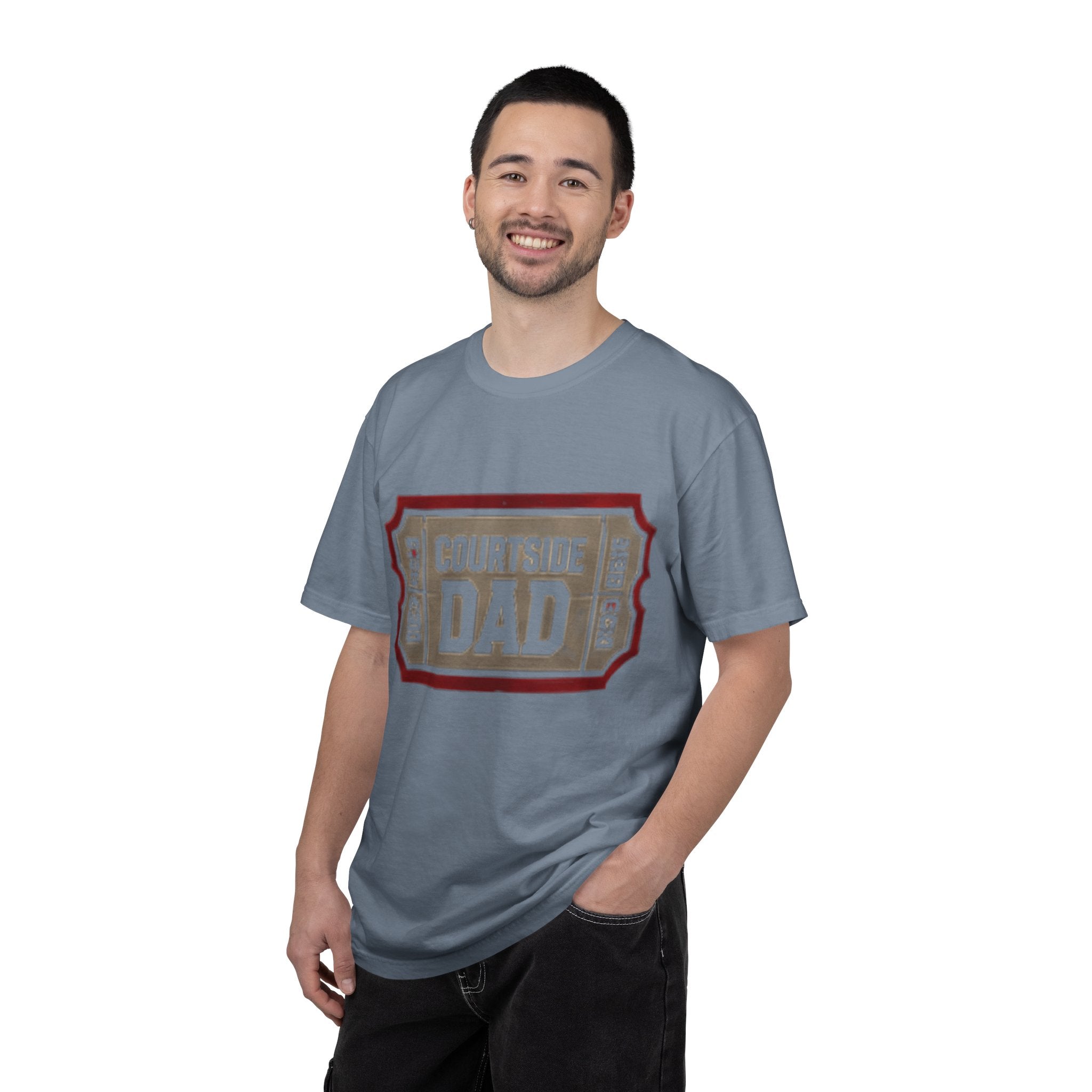 Courtside Dad T-Shirt — Vintage Ticket-Style Basketball Dad Tee